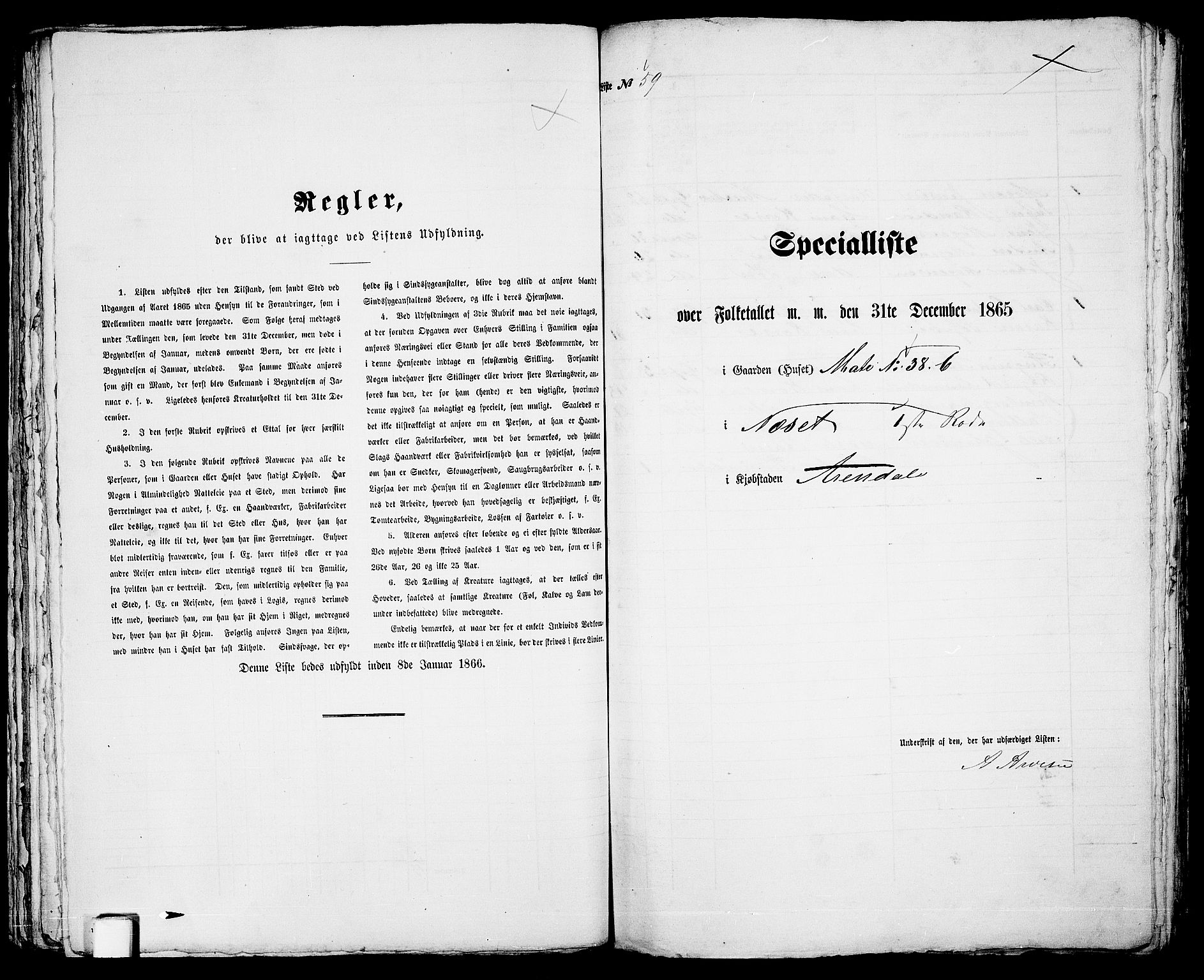 RA, Folketelling 1865 for 0903P Arendal prestegjeld, 1865, s. 121