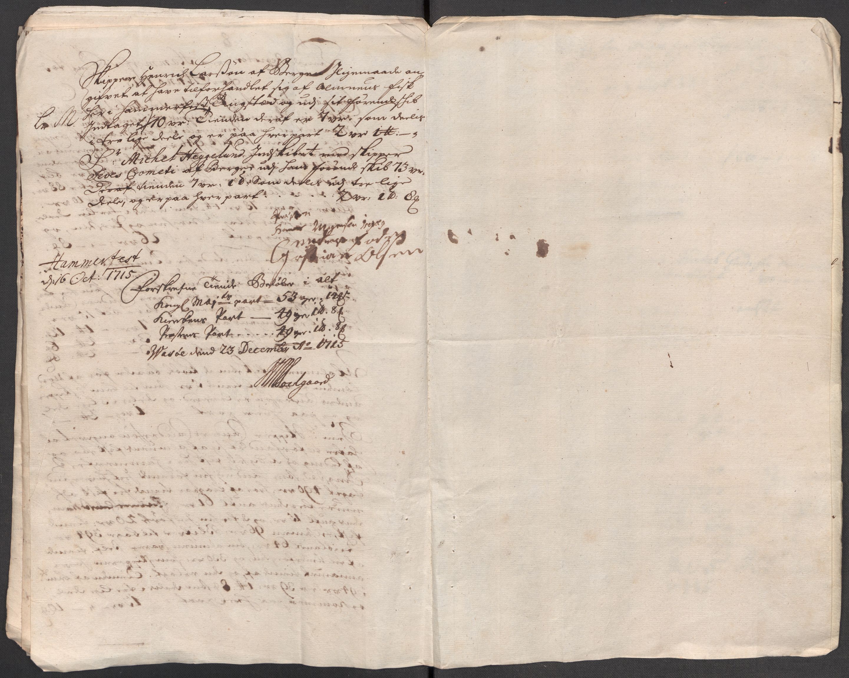 Rentekammeret inntil 1814, Reviderte regnskaper, Fogderegnskap, AV/RA-EA-4092/R69/L4856: Fogderegnskap Finnmark/Vardøhus, 1713-1715, s. 446