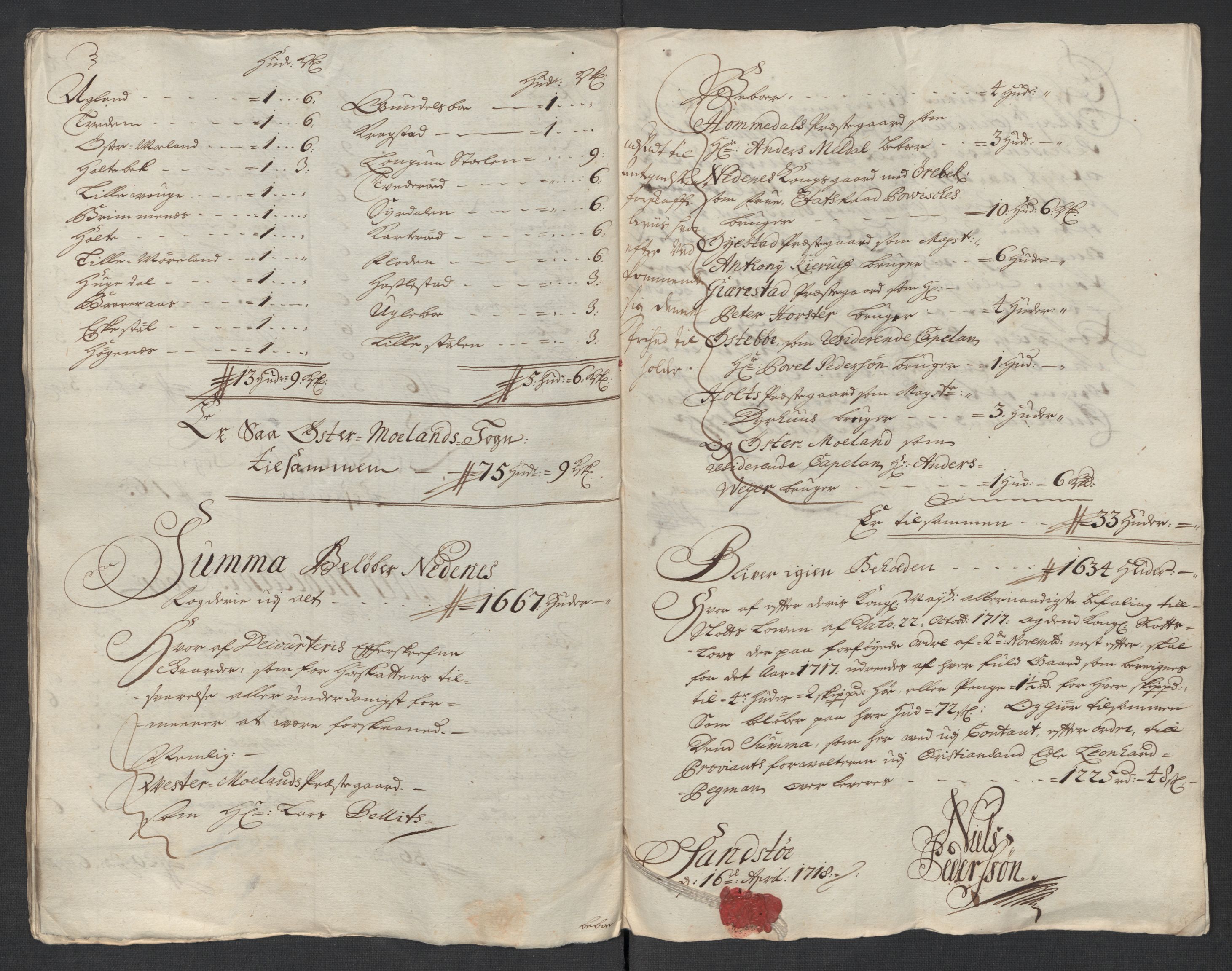 Rentekammeret inntil 1814, Reviderte regnskaper, Fogderegnskap, AV/RA-EA-4092/R39/L2326: Fogderegnskap Nedenes, 1717, s. 402