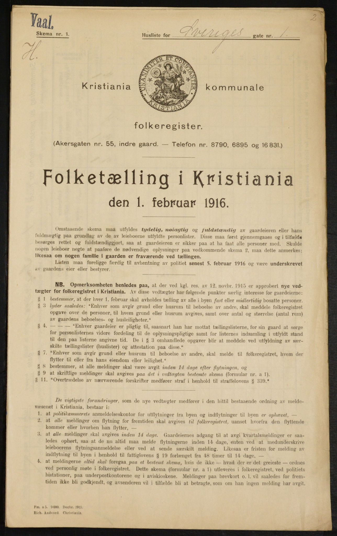 OBA, Kommunal folketelling 1.2.1916 for Kristiania, 1916, s. 108727