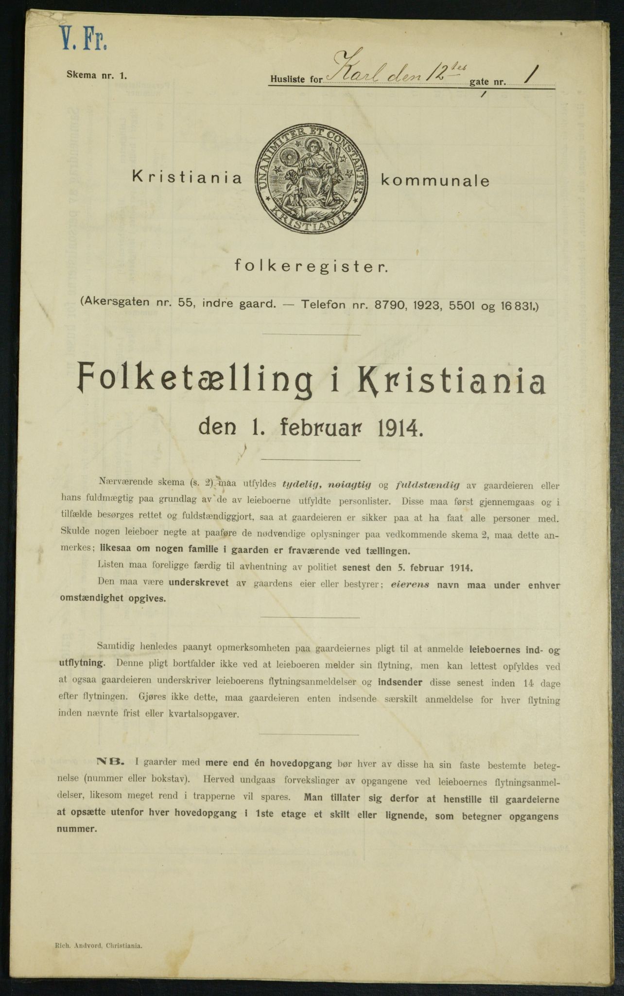 OBA, Kommunal folketelling 1.2.1914 for Kristiania, 1914, s. 48242