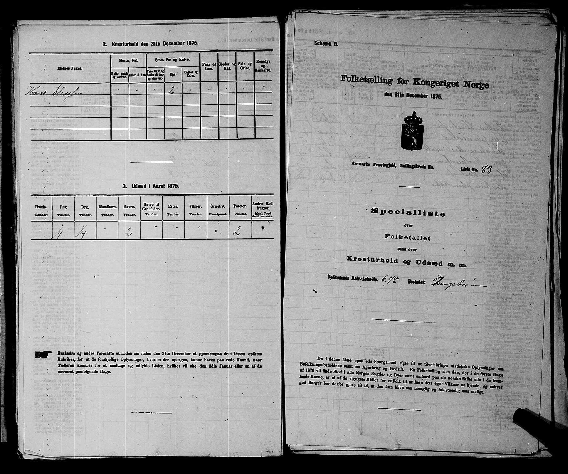 RA, Folketelling 1875 for 0118P Aremark prestegjeld, 1875, s. 94
