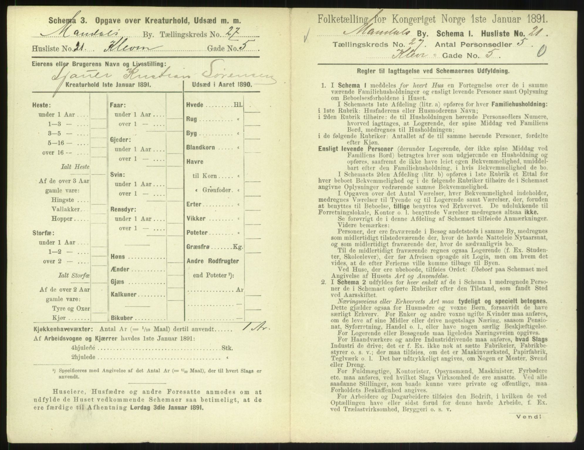 RA, Folketelling 1891 for 1002 Mandal ladested, 1891, s. 1235