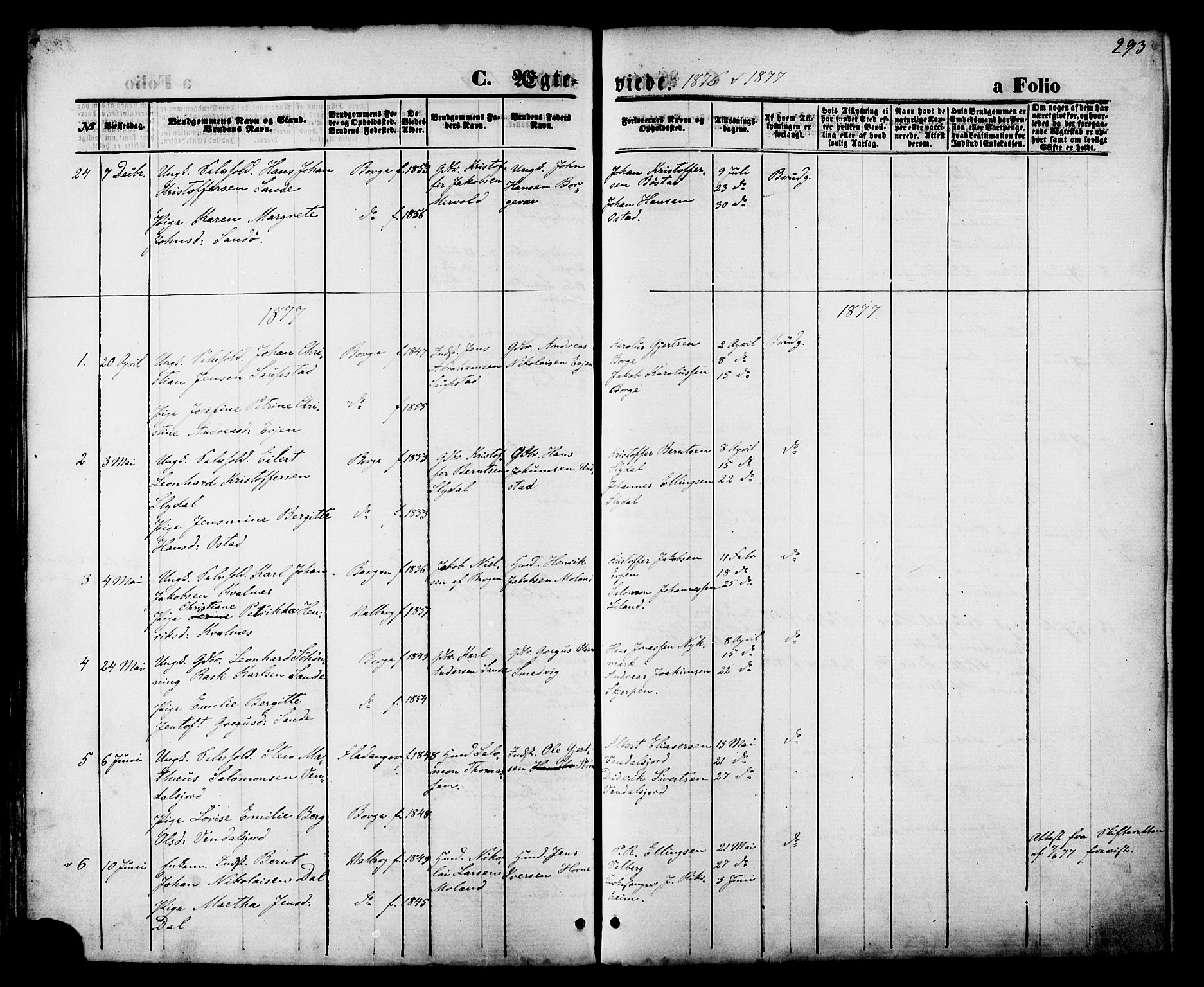 Ministerialprotokoller, klokkerbøker og fødselsregistre - Nordland, SAT/A-1459/880/L1132: Ministerialbok nr. 880A06, 1869-1887, s. 293