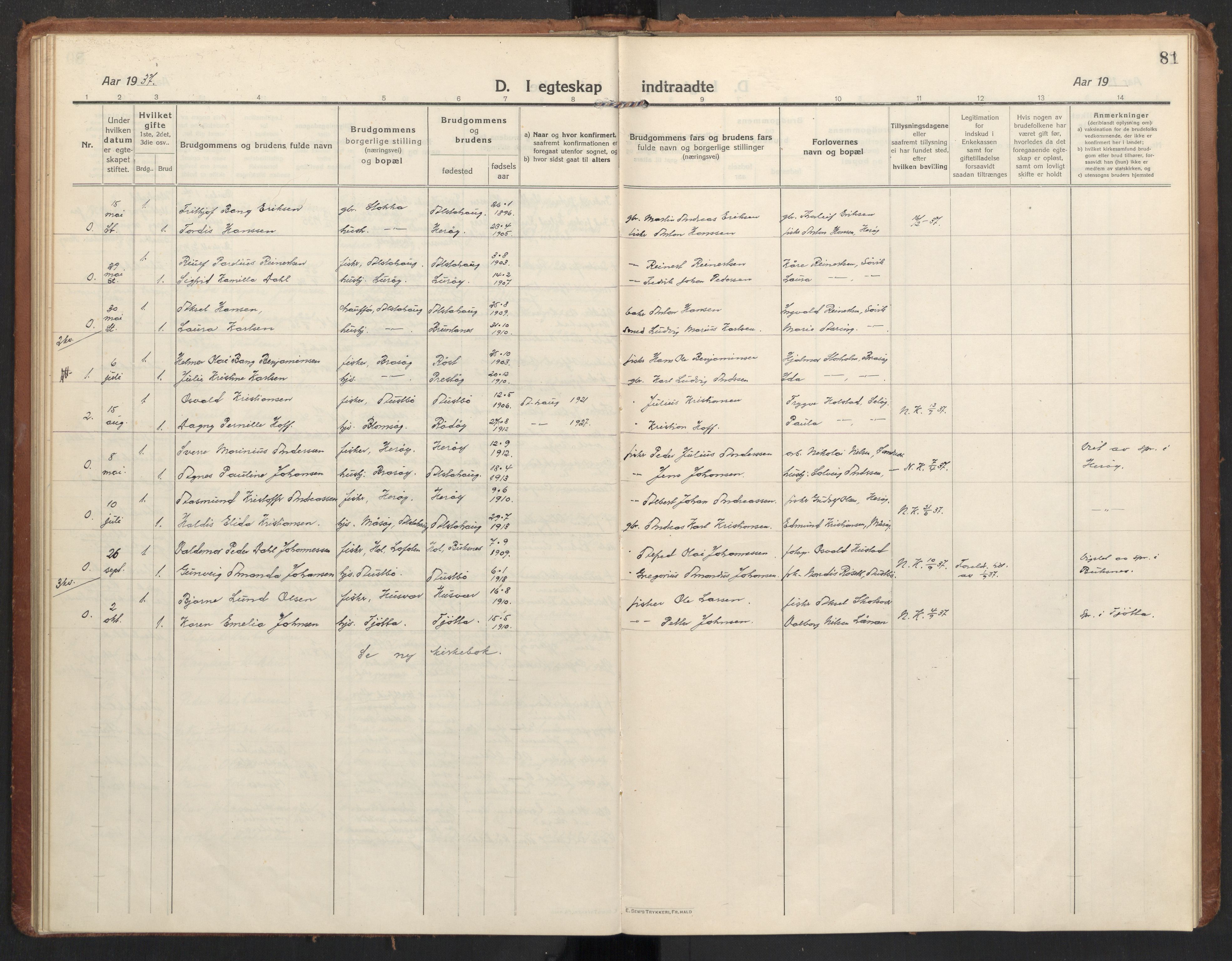 Ministerialprotokoller, klokkerbøker og fødselsregistre - Nordland, AV/SAT-A-1459/830/L0456: Ministerialbok nr. 830A20, 1914-1937, s. 81