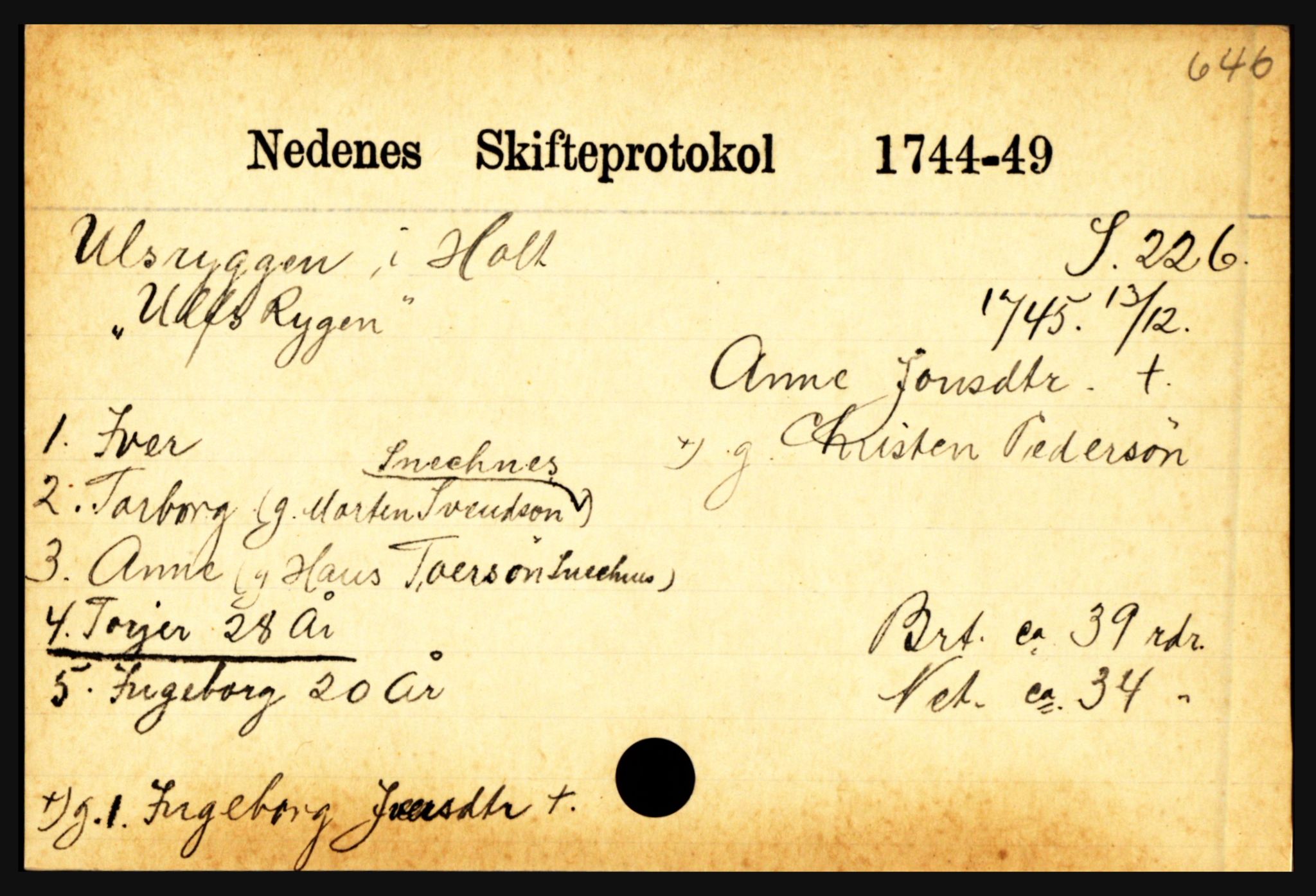 Nedenes sorenskriveri før 1824, AV/SAK-1221-0007/H, s. 32205