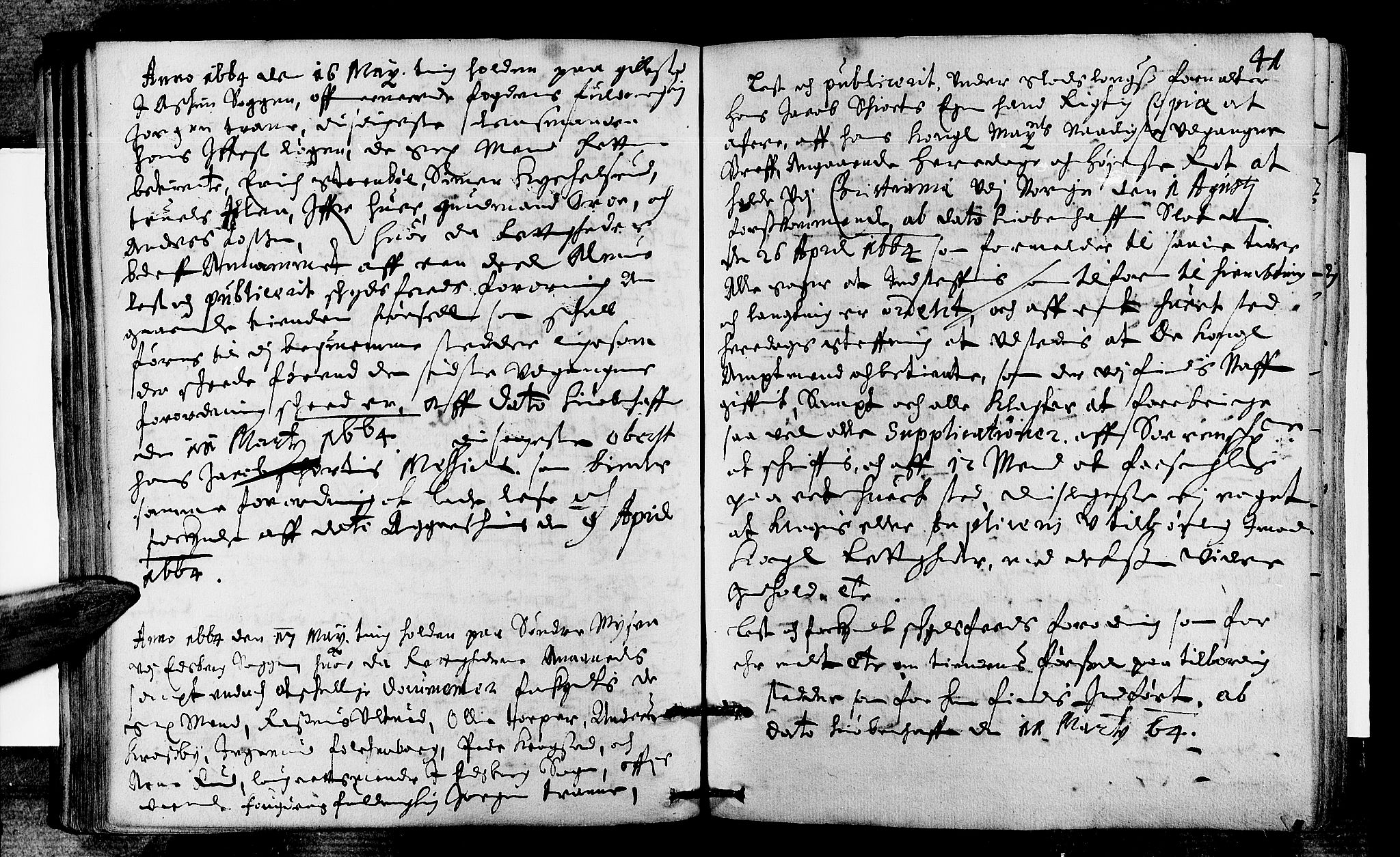 Heggen og Frøland sorenskriveri I, SAO/A-11556/F/Fb/L0006: Tingbok, 1664, s. 40b-41a