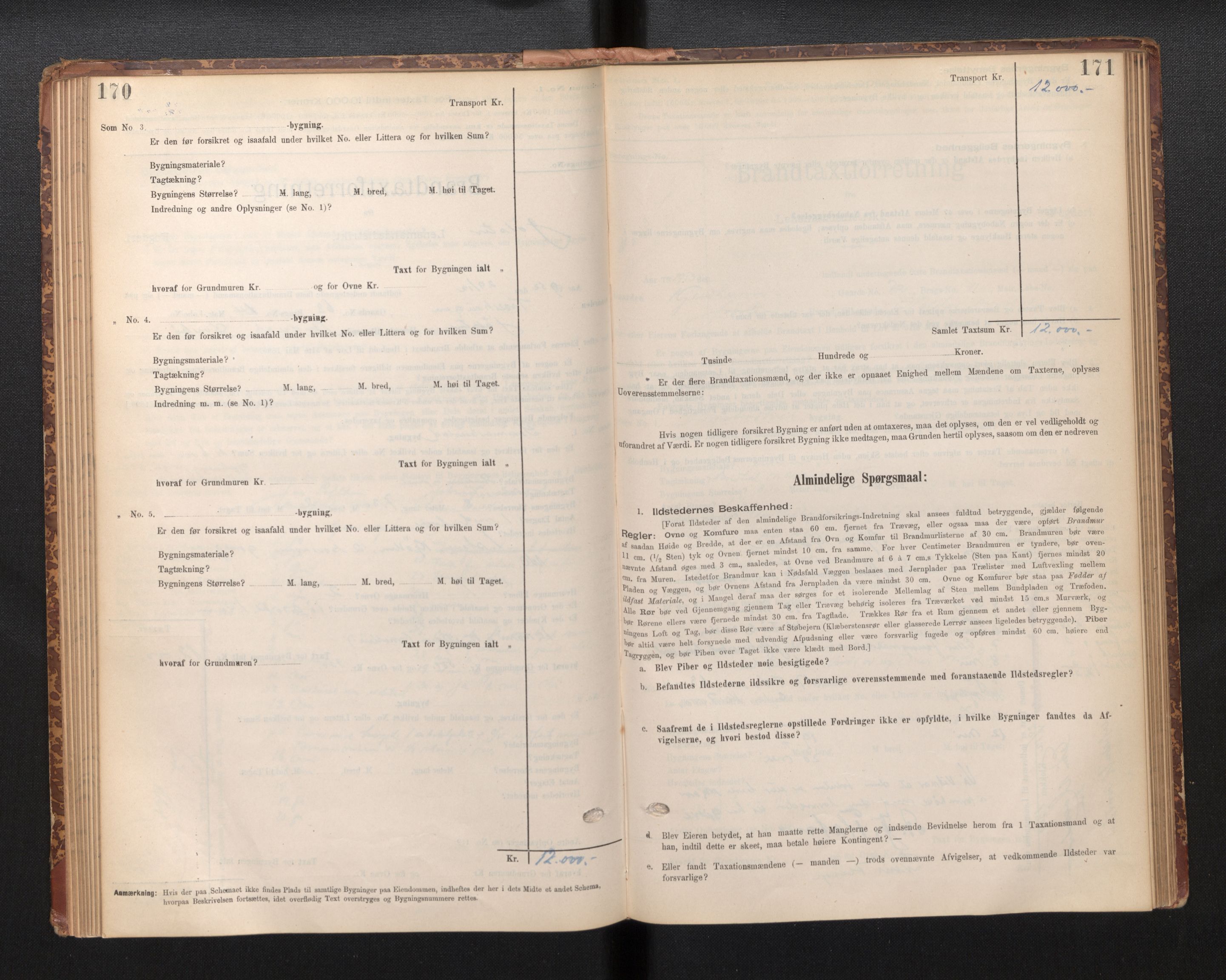 Lensmannen i Jølster, SAB/A-28701/0012/L0004: Branntakstprotokoll, skjematakst, 1895-1923, s. 170-171