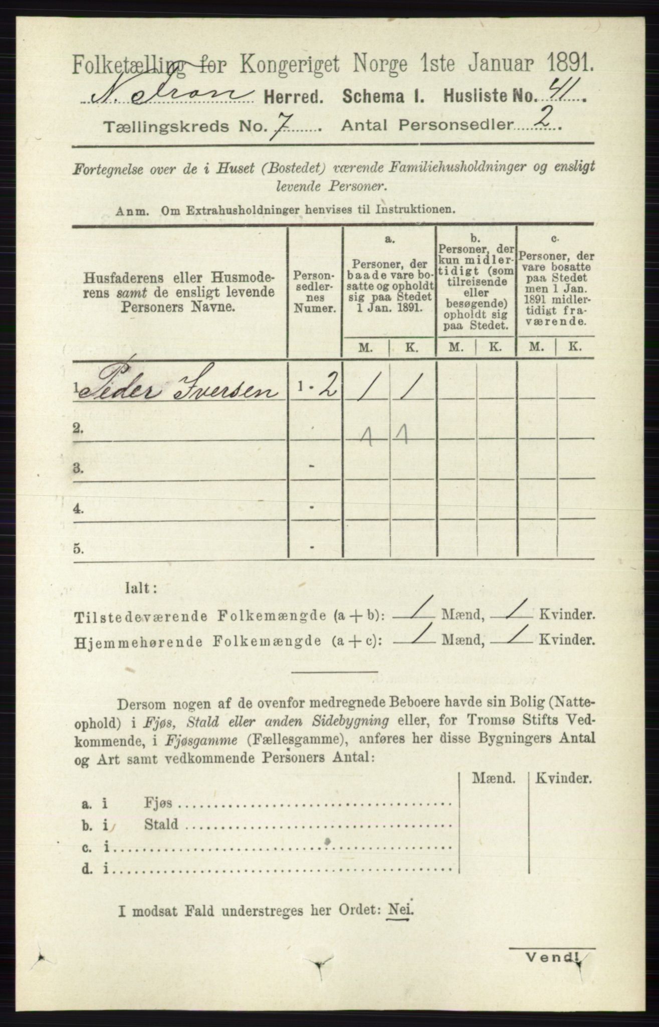 RA, Folketelling 1891 for 0518 Nord-Fron herred, 1891, s. 2777