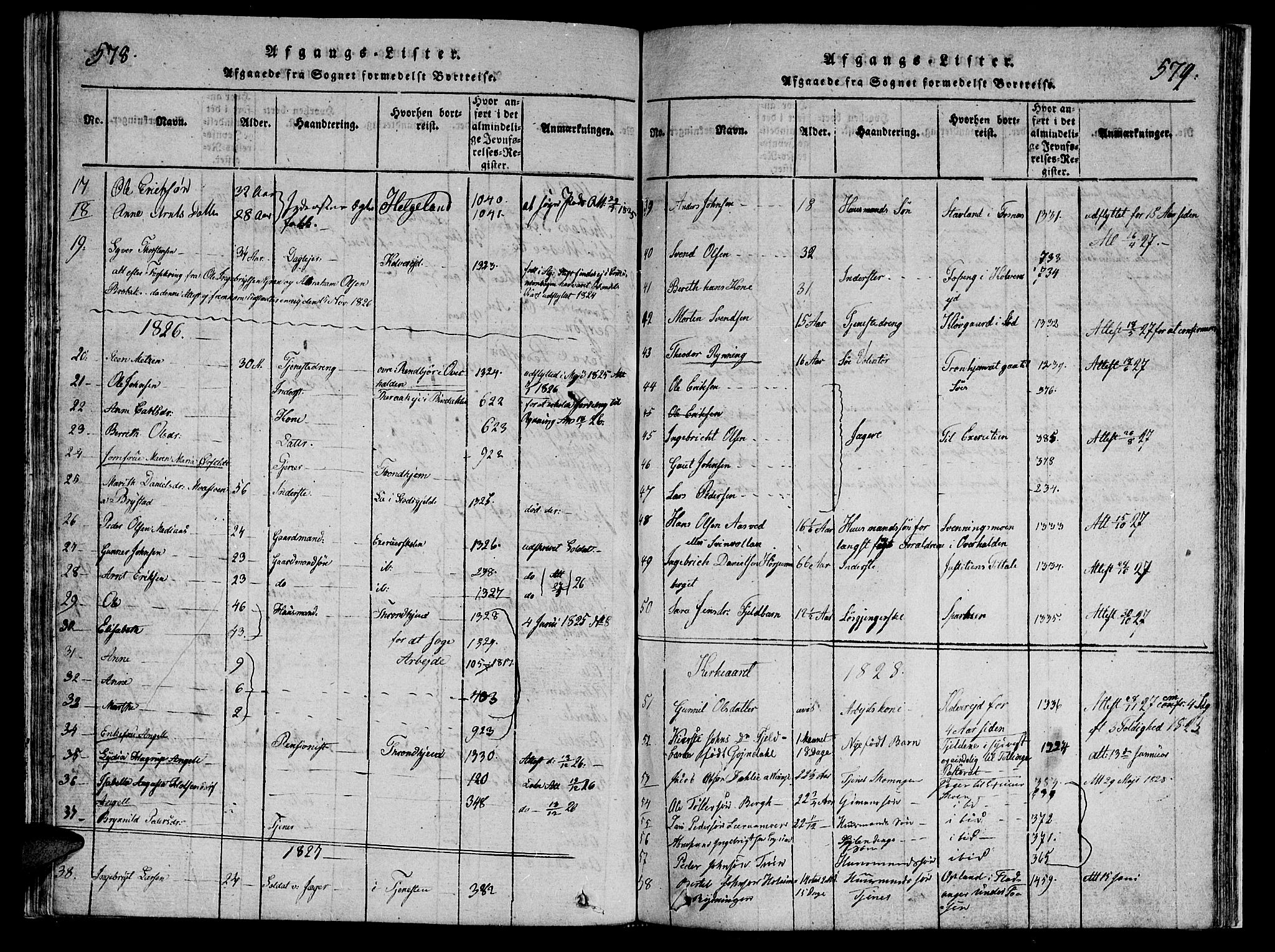 Ministerialprotokoller, klokkerbøker og fødselsregistre - Nord-Trøndelag, SAT/A-1458/749/L0479: Klokkerbok nr. 749C01, 1817-1829, s. 578-579