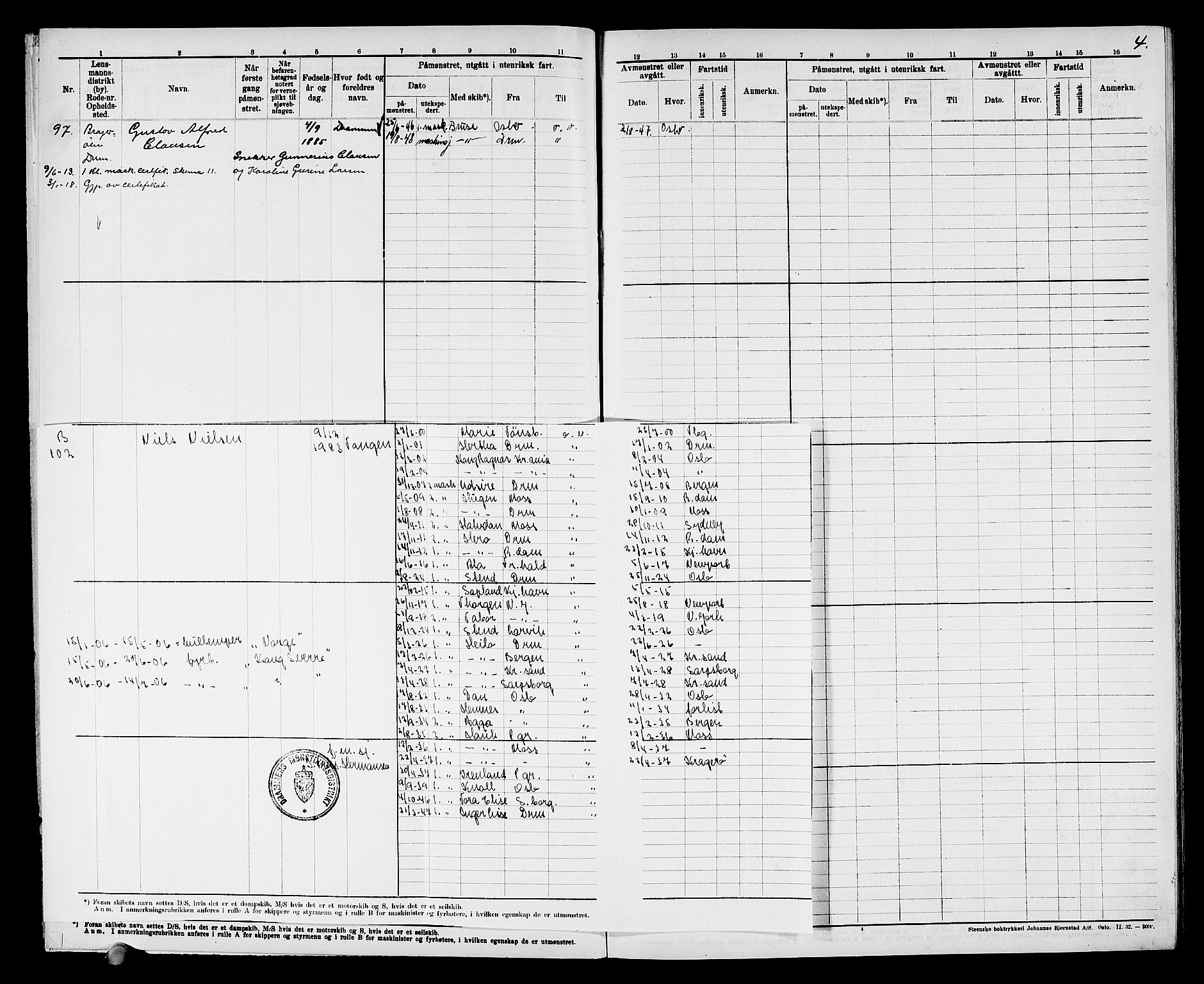 Drammen innrulleringsdistrikt, SAKO/A-781/F/Fd/L0004: Maskinist- og fyrbøterrulle, 1904-1948, s. 8