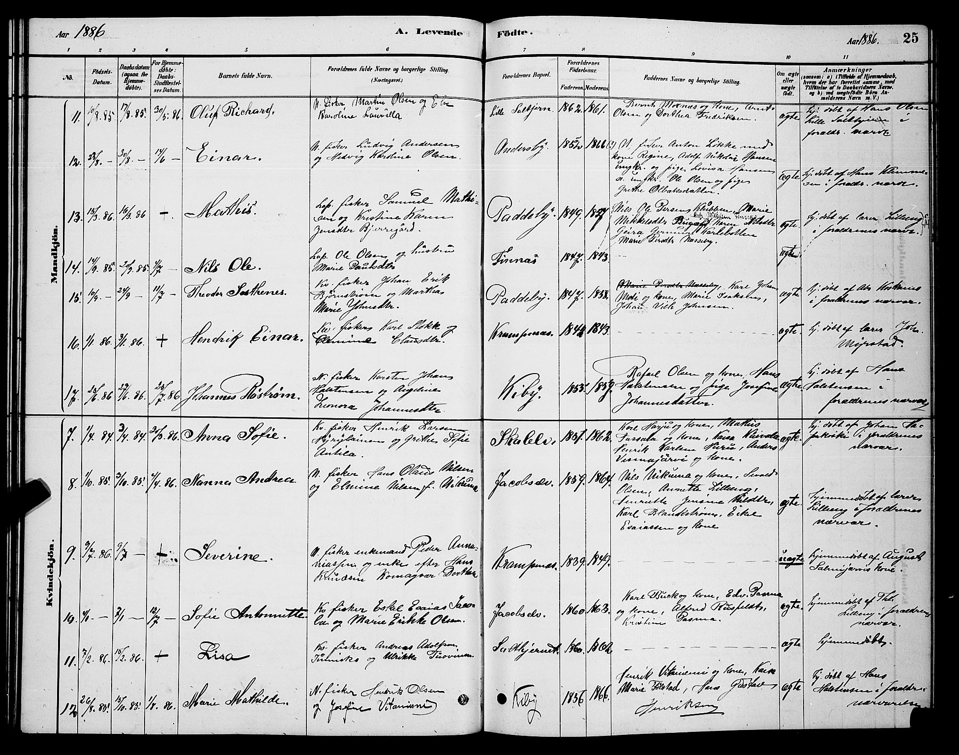 Vadsø sokneprestkontor, AV/SATØ-S-1325/H/Hb/L0003klokker: Klokkerbok nr. 3, 1881-1901, s. 25
