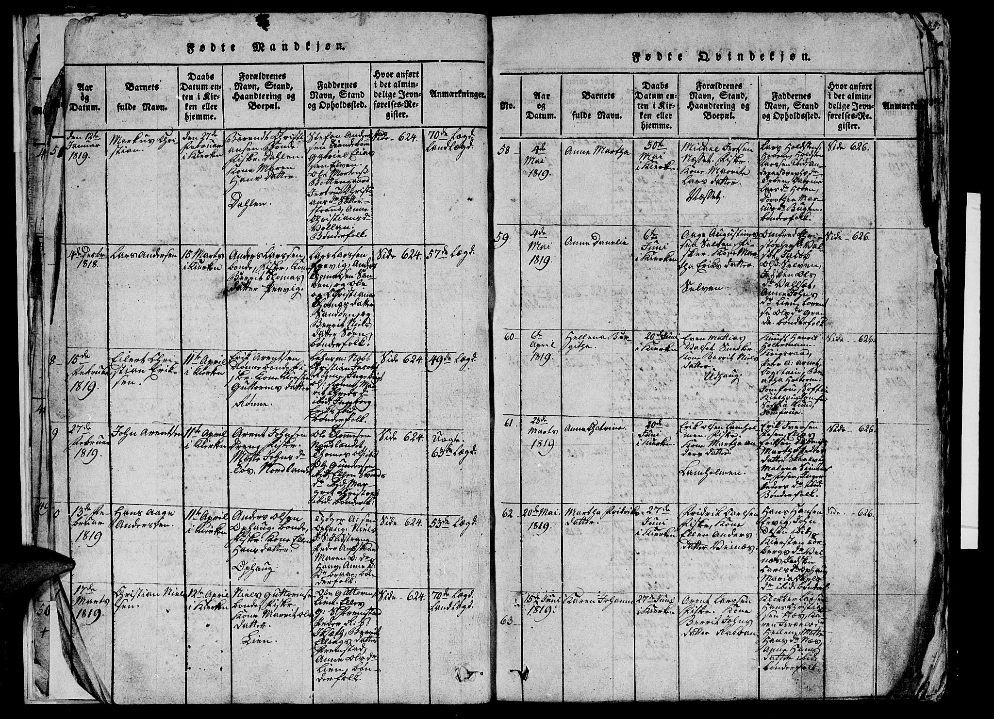 Ministerialprotokoller, klokkerbøker og fødselsregistre - Sør-Trøndelag, SAT/A-1456/659/L0744: Klokkerbok nr. 659C01, 1818-1825, s. 24-25