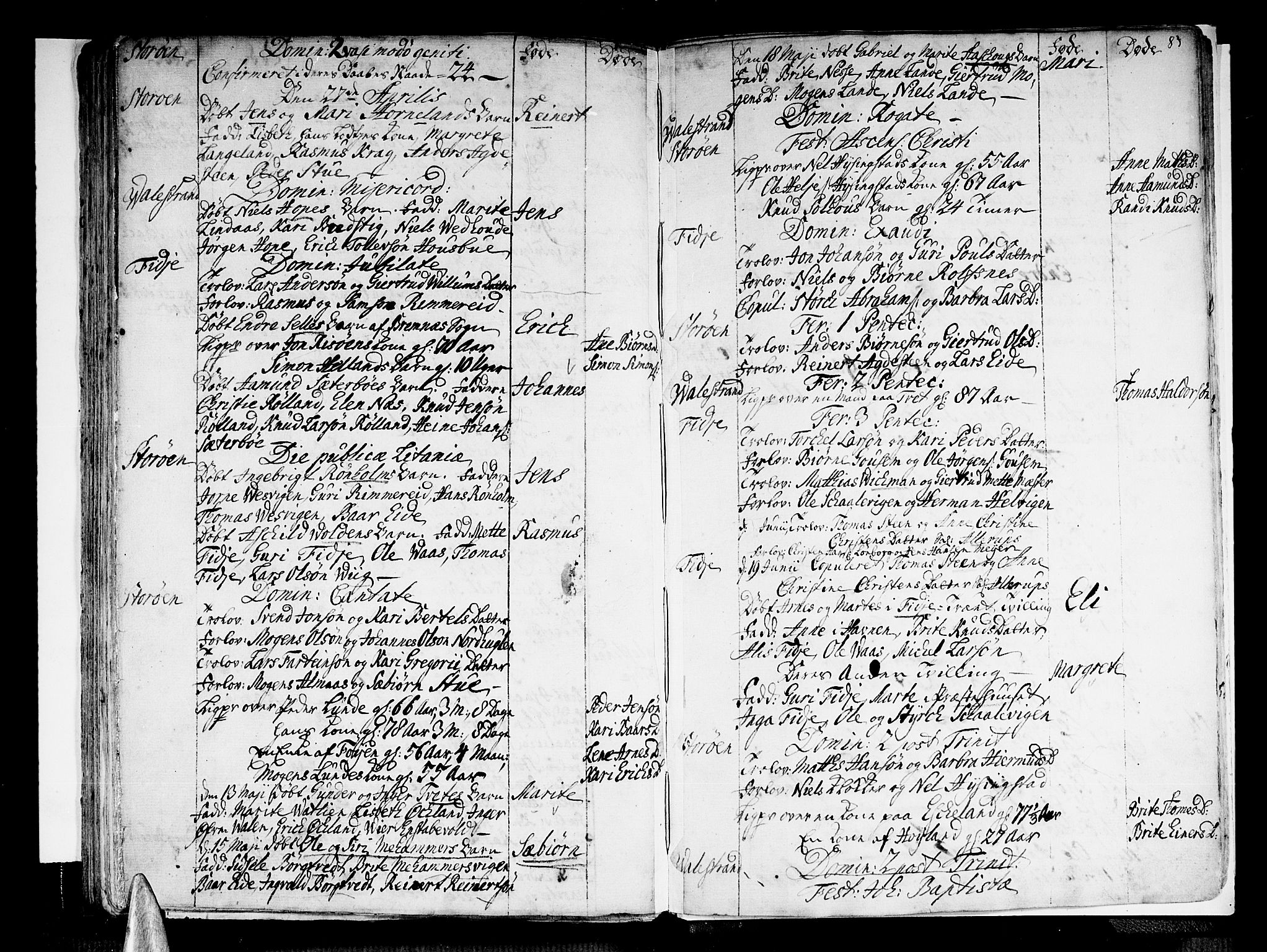 Stord sokneprestembete, SAB/A-78201/H/Haa: Ministerialbok nr. A 1, 1725-1744, s. 83