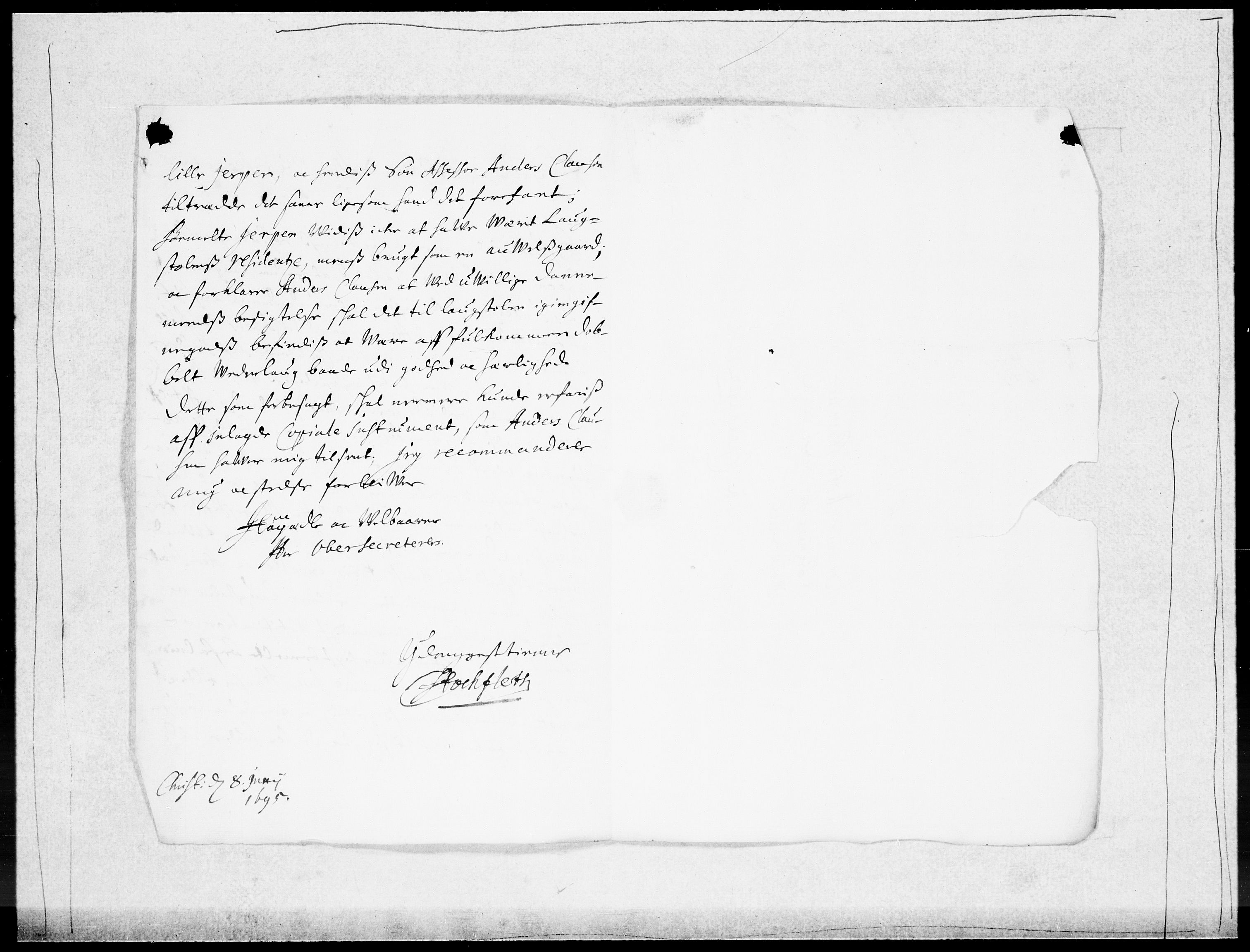 Danske Kanselli 1572-1799, AV/RA-EA-3023/F/Fc/Fcc/Fcca/L0047: Norske innlegg 1572-1799, 1695-1697, s. 64