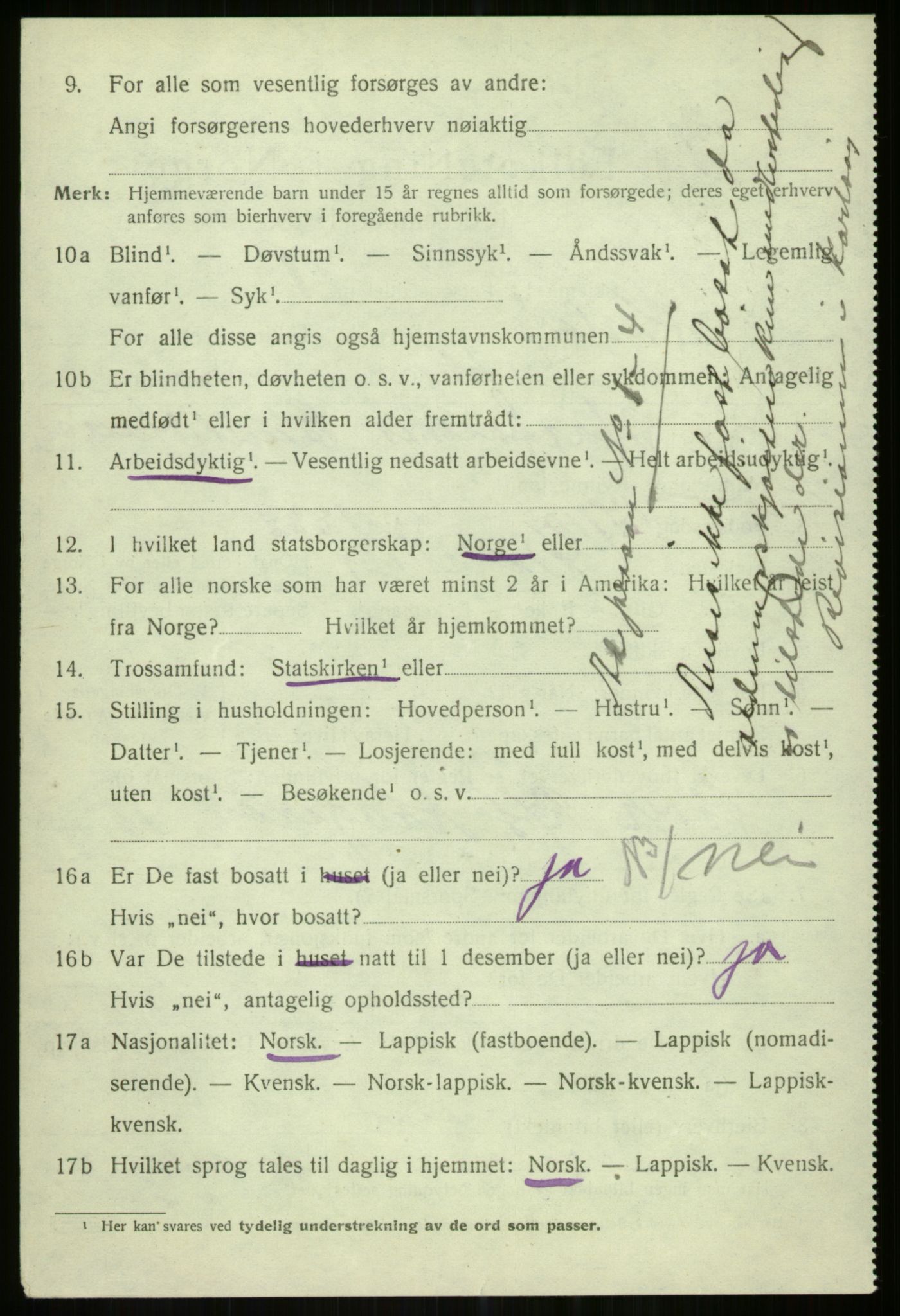 SATØ, Folketelling 1920 for 1936 Karlsøy herred, 1920, s. 4995