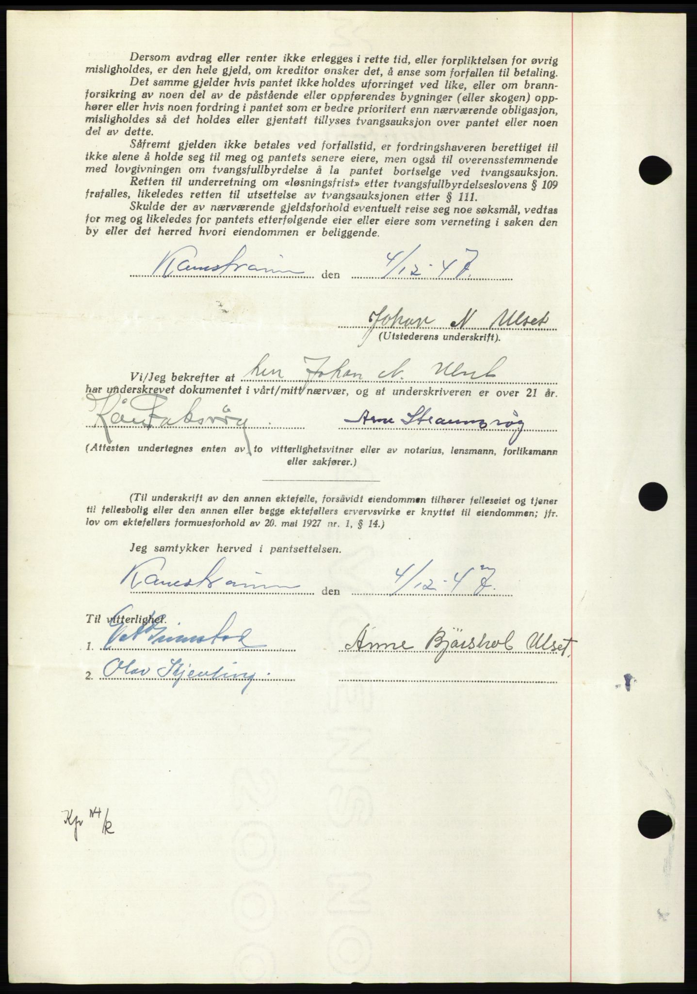 Nordmøre sorenskriveri, AV/SAT-A-4132/1/2/2Ca: Pantebok nr. B98, 1948-1948, Dagboknr: 268/1948