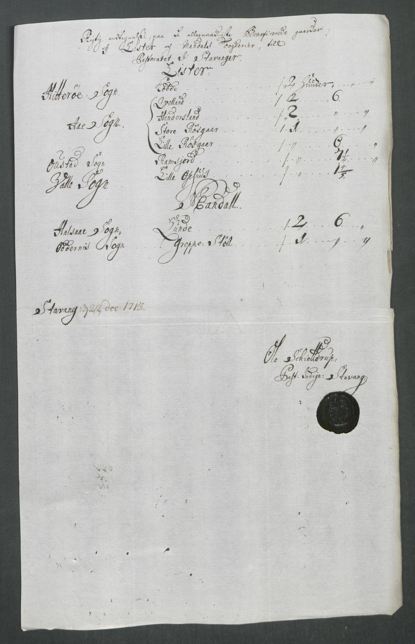 Rentekammeret inntil 1814, Reviderte regnskaper, Fogderegnskap, RA/EA-4092/R43/L2556: Fogderegnskap Lista og Mandal, 1713, s. 326