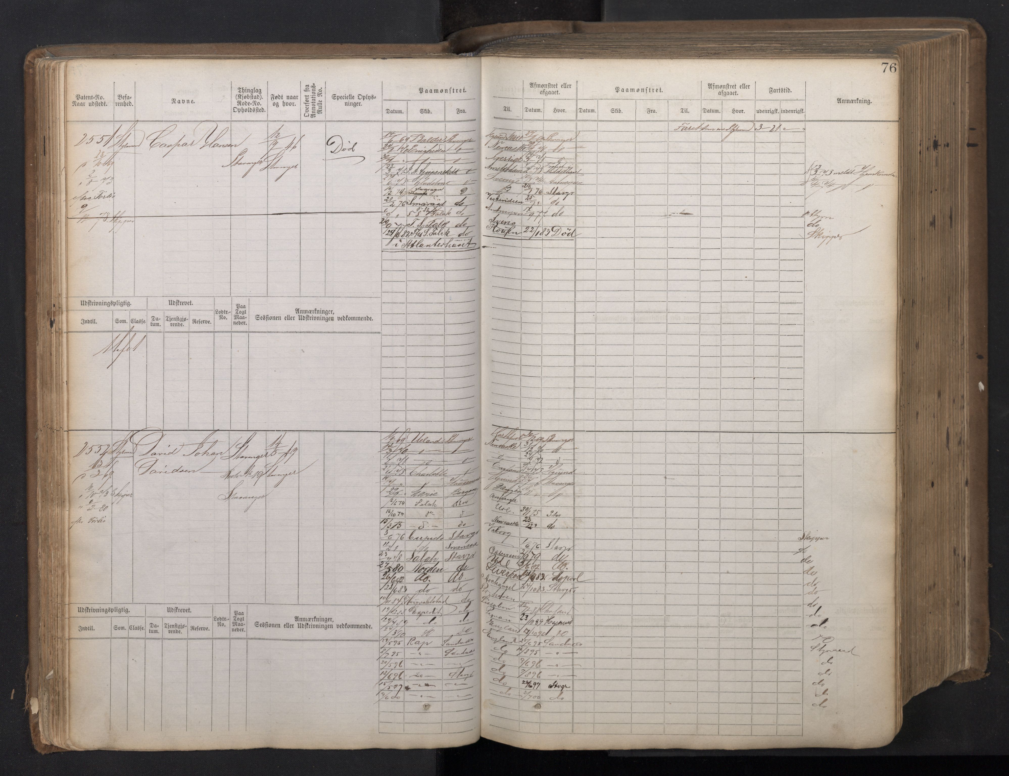 Stavanger sjømannskontor, AV/SAST-A-102006/F/Fb/Fbb/L0018: Sjøfartshovedrulle patnentnr. 2402-3602 (dublett), 1869, s. 79