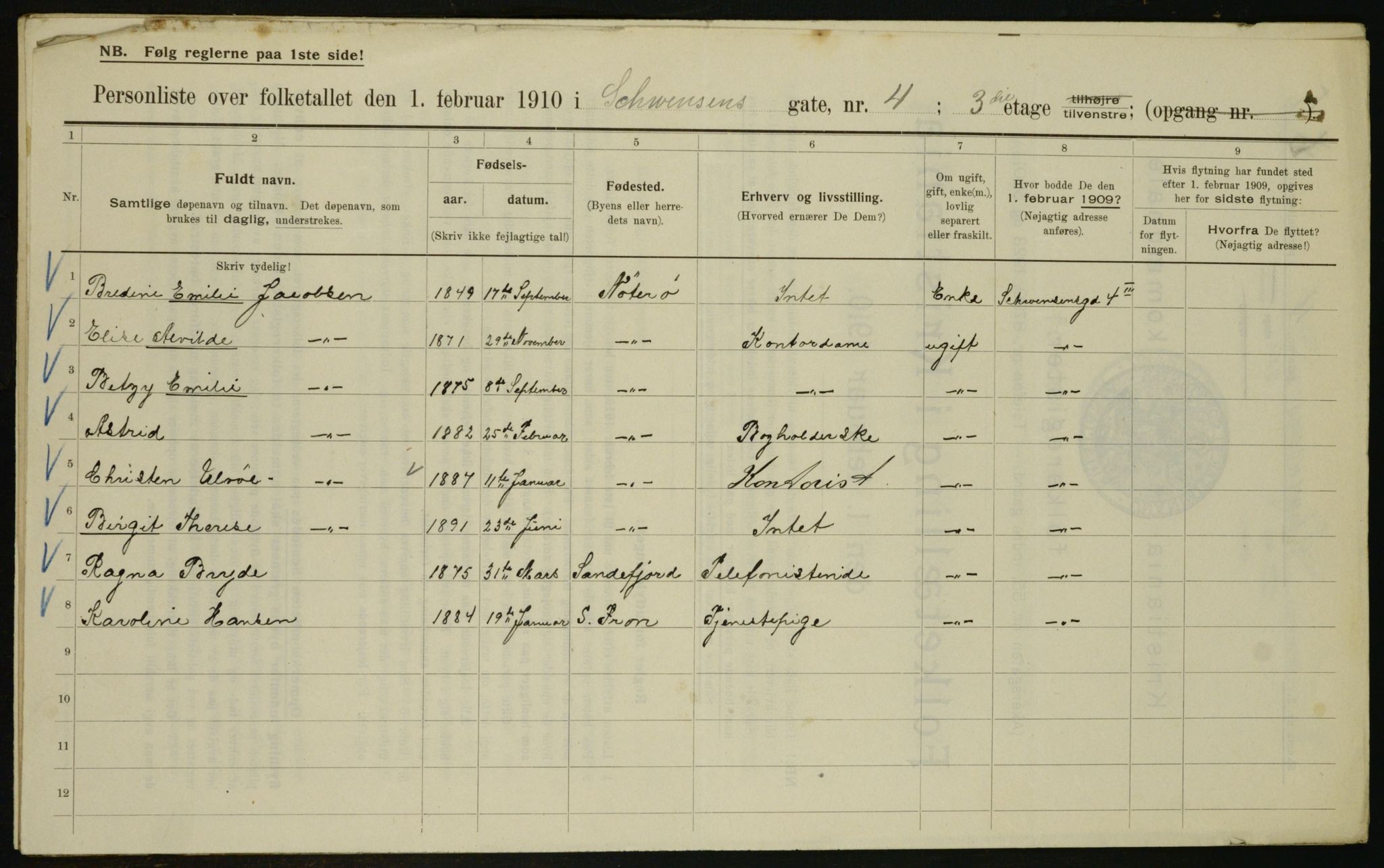 OBA, Kommunal folketelling 1.2.1910 for Kristiania, 1910, s. 88541