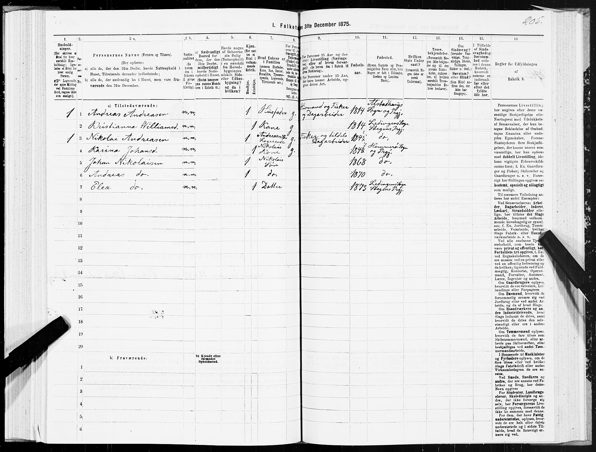 SAT, Folketelling 1875 for 1848P Steigen prestegjeld, 1875, s. 1205