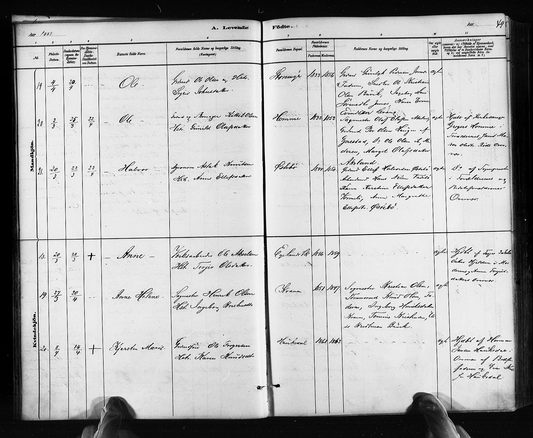 Søndeled sokneprestkontor, AV/SAK-1111-0038/F/Fa/L0004: Ministerialbok nr. A 4, 1880-1889, s. 49