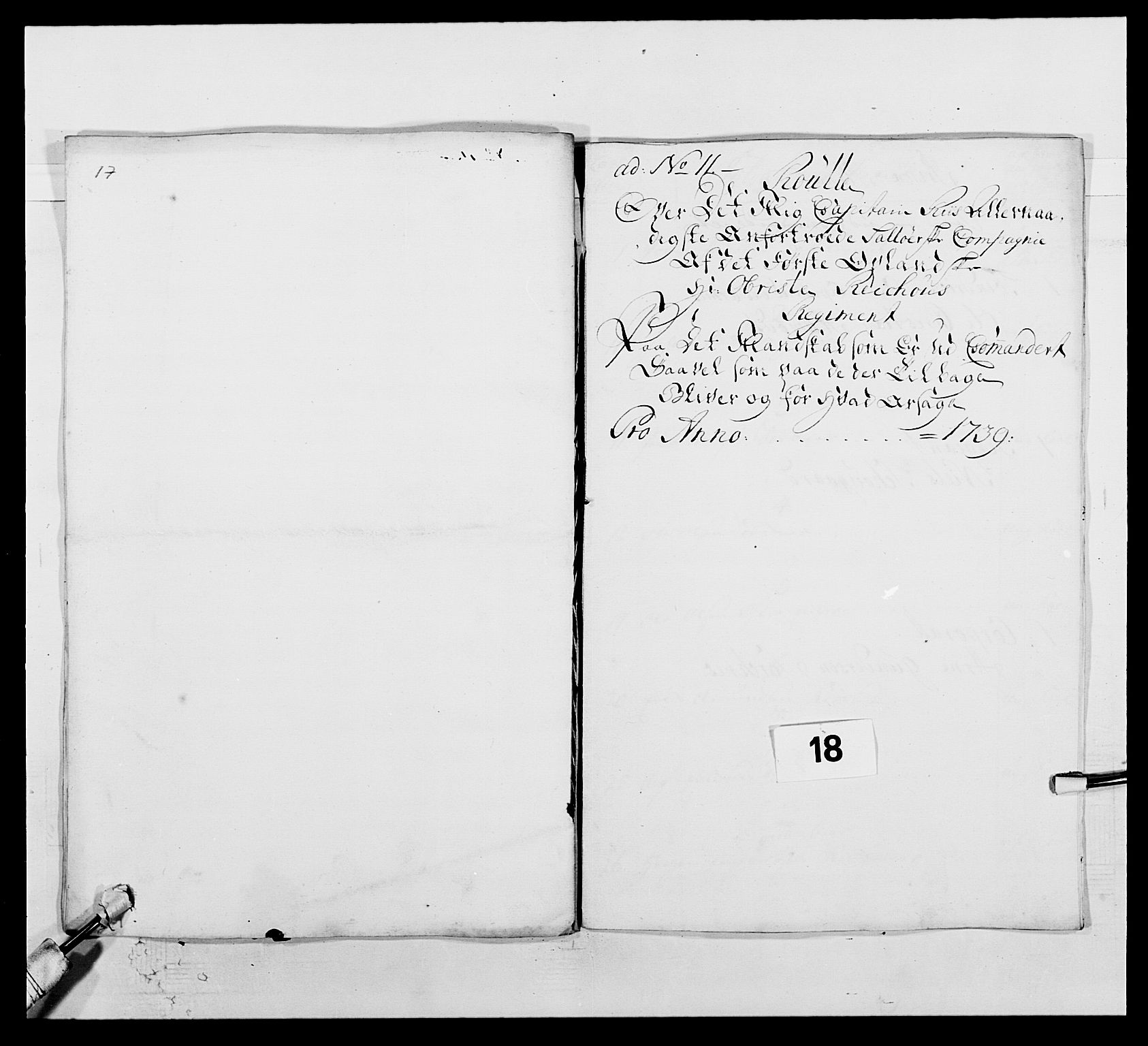 Kommanderende general (KG I) med Det norske krigsdirektorium, AV/RA-EA-5419/E/Ea/L0502: 1. Opplandske regiment, 1720-1743, s. 174