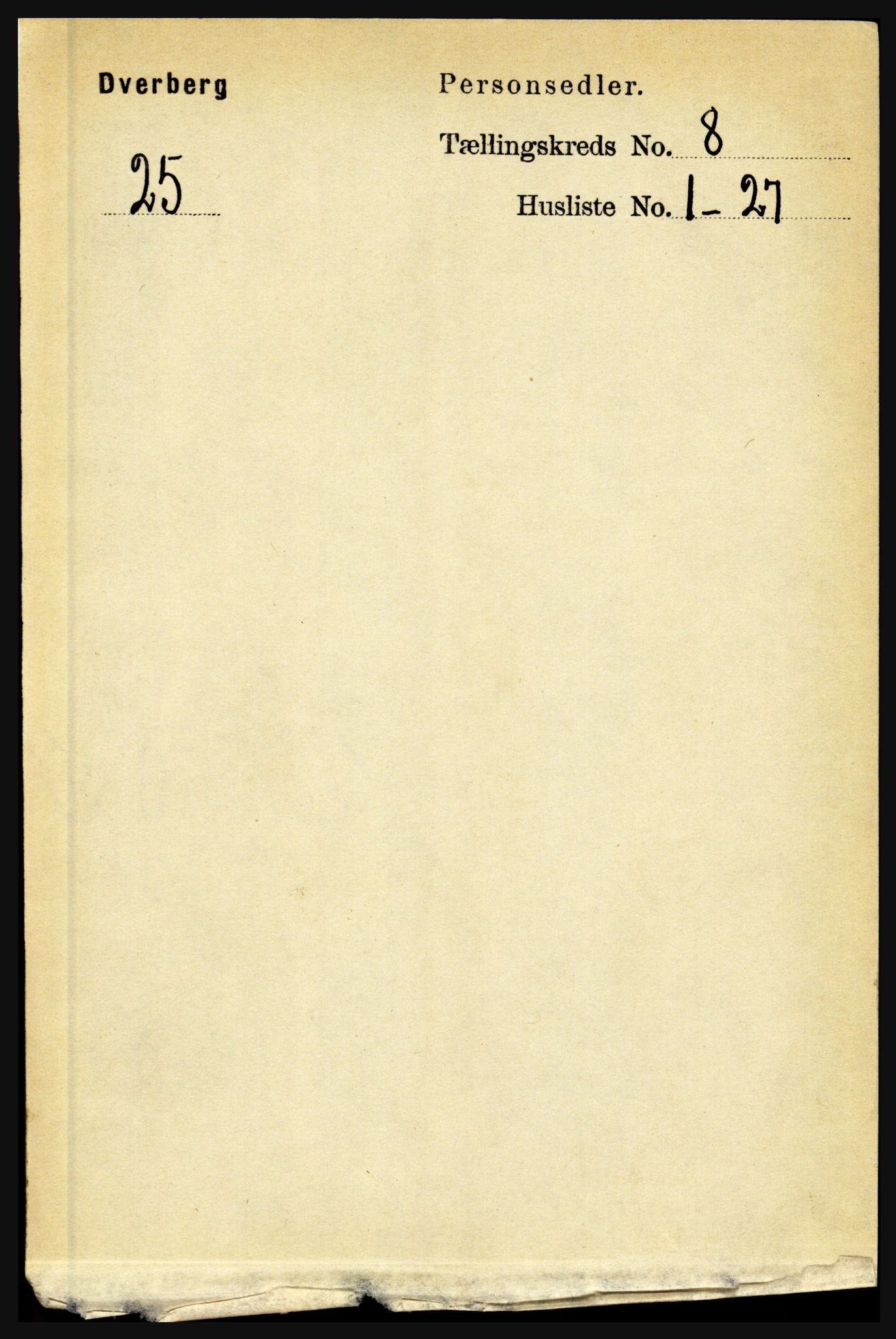 RA, Folketelling 1891 for 1872 Dverberg herred, 1891, s. 3109