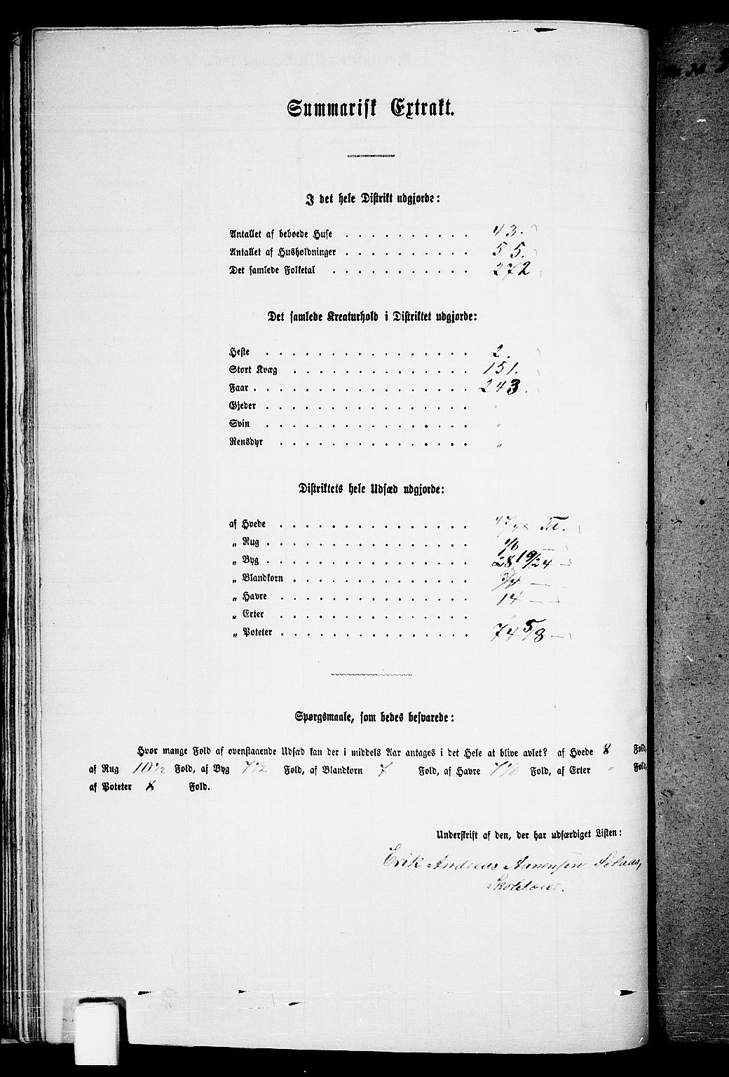 RA, Folketelling 1865 for 1019L Mandal prestegjeld, Halse sokn og Harkmark sokn, 1865, s. 43