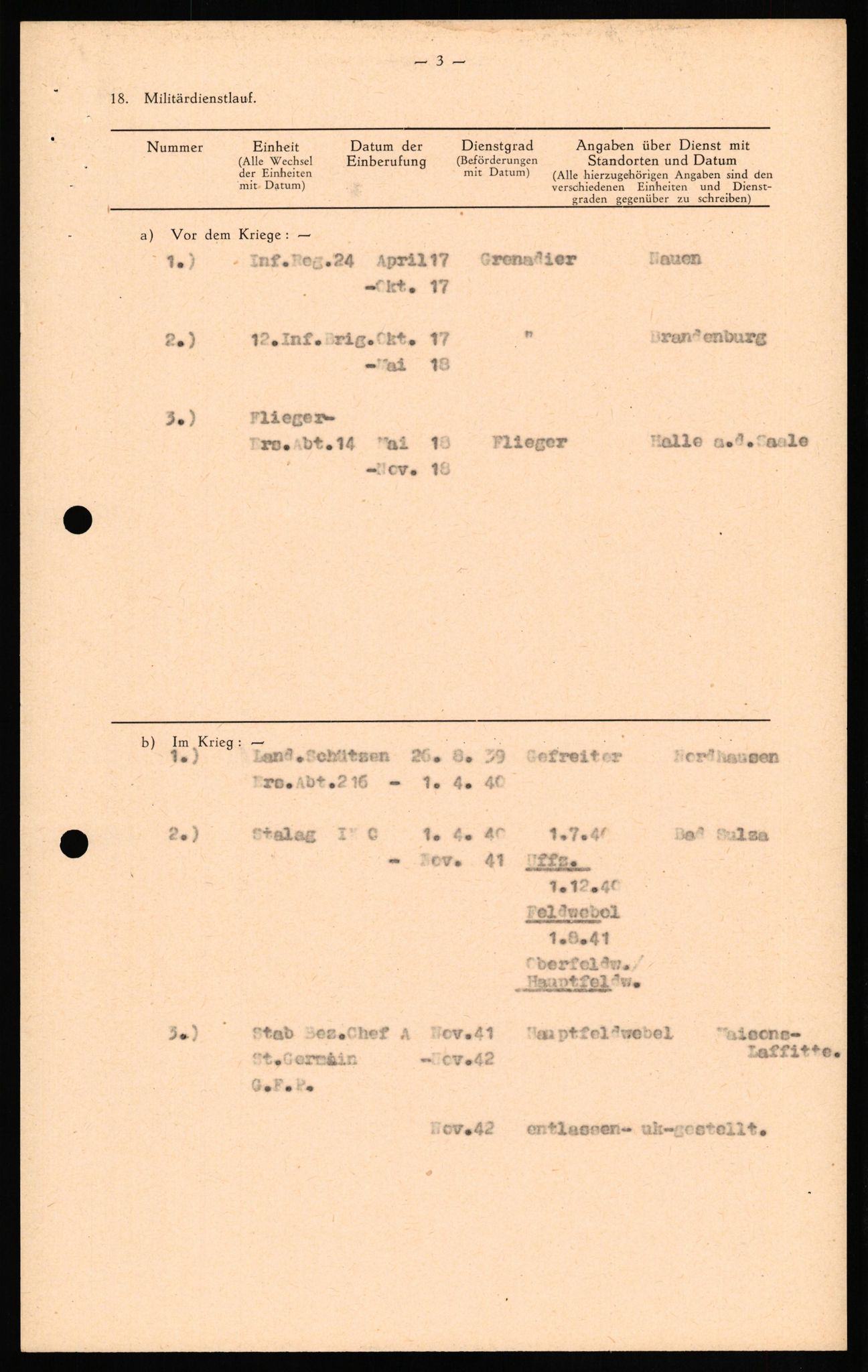 Forsvaret, Forsvarets overkommando II, RA/RAFA-3915/D/Db/L0023: CI Questionaires. Tyske okkupasjonsstyrker i Norge. Tyskere., 1945-1946, s. 4