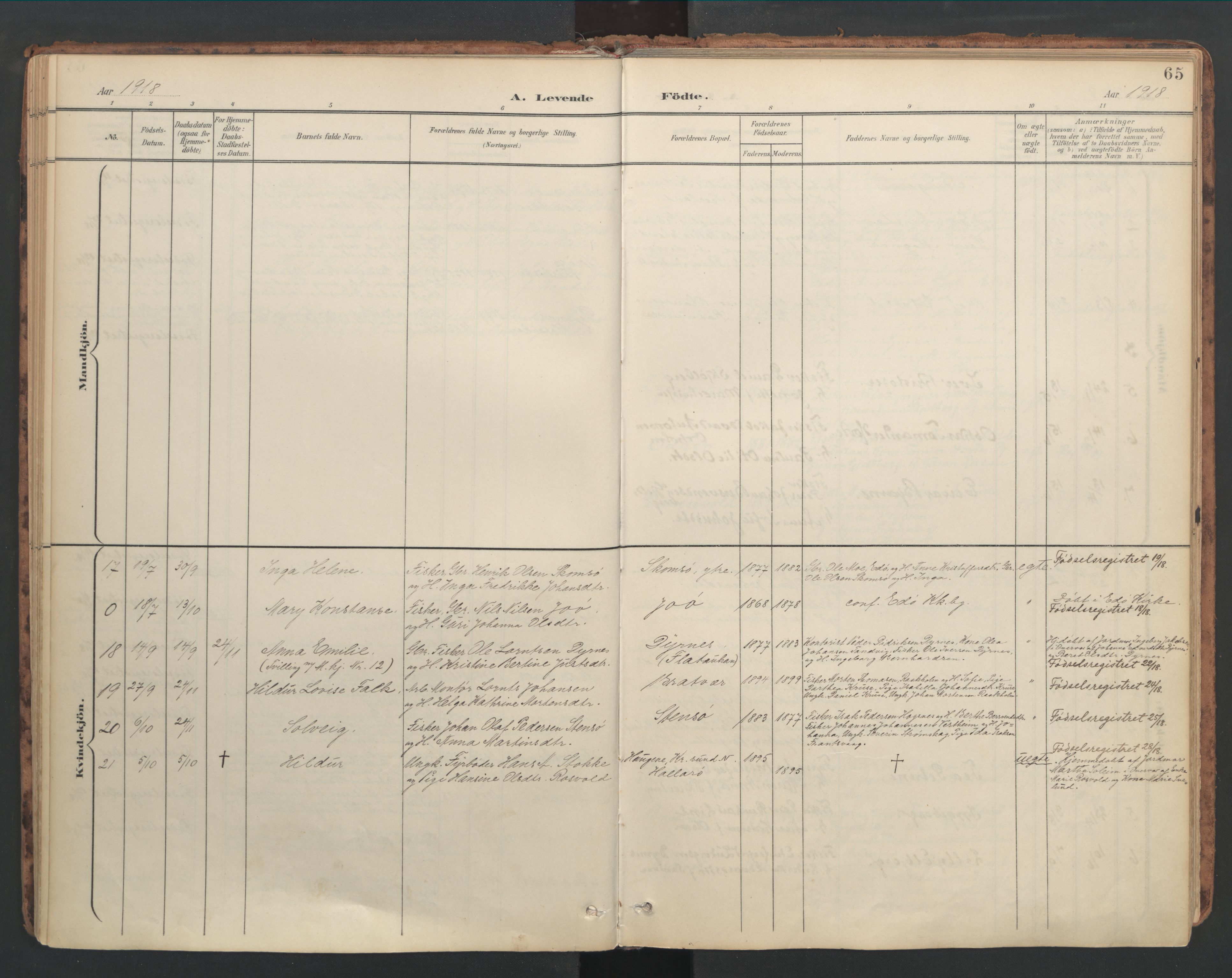 Ministerialprotokoller, klokkerbøker og fødselsregistre - Møre og Romsdal, AV/SAT-A-1454/582/L0948: Ministerialbok nr. 582A02, 1901-1922, s. 65