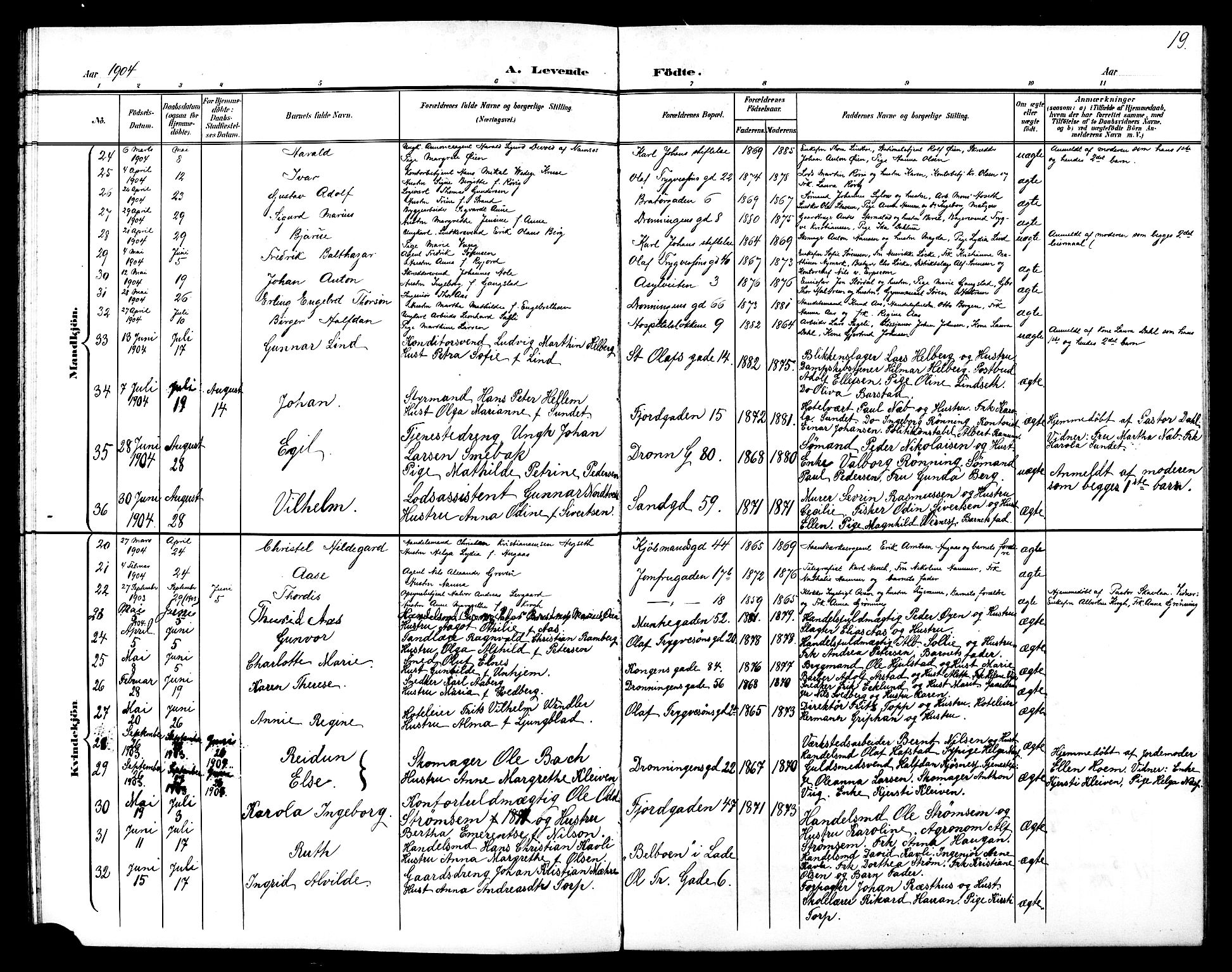 Ministerialprotokoller, klokkerbøker og fødselsregistre - Sør-Trøndelag, AV/SAT-A-1456/602/L0144: Klokkerbok nr. 602C12, 1897-1905, s. 19