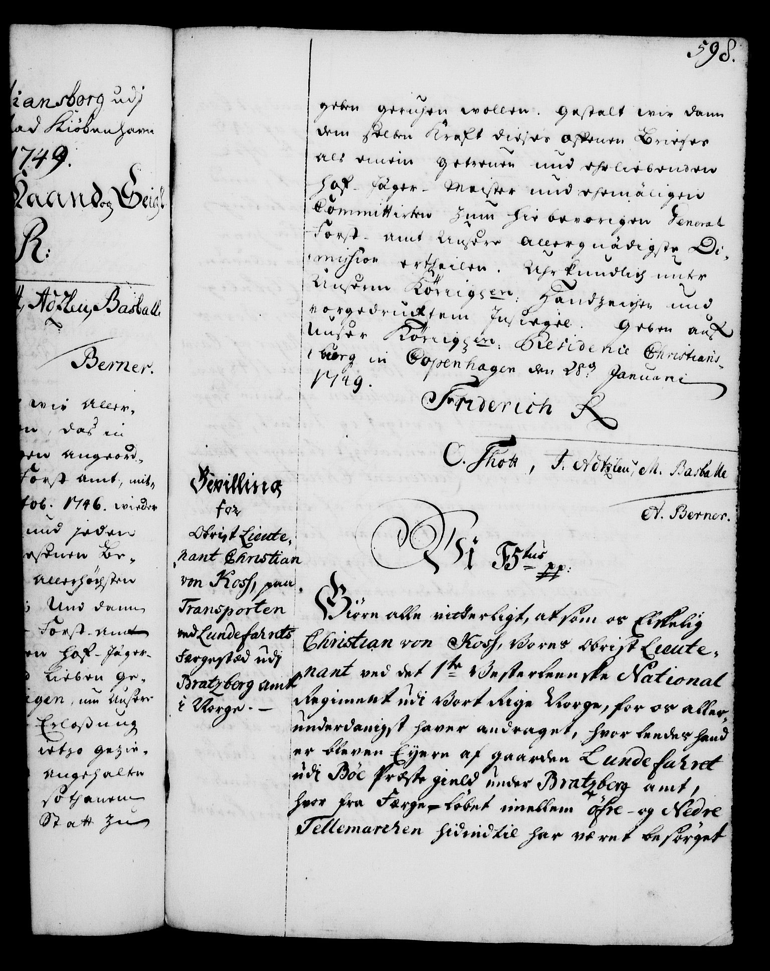 Rentekammeret, Kammerkanselliet, RA/EA-3111/G/Gg/Gga/L0005: Norsk ekspedisjonsprotokoll med register (merket RK 53.5), 1741-1749, s. 598