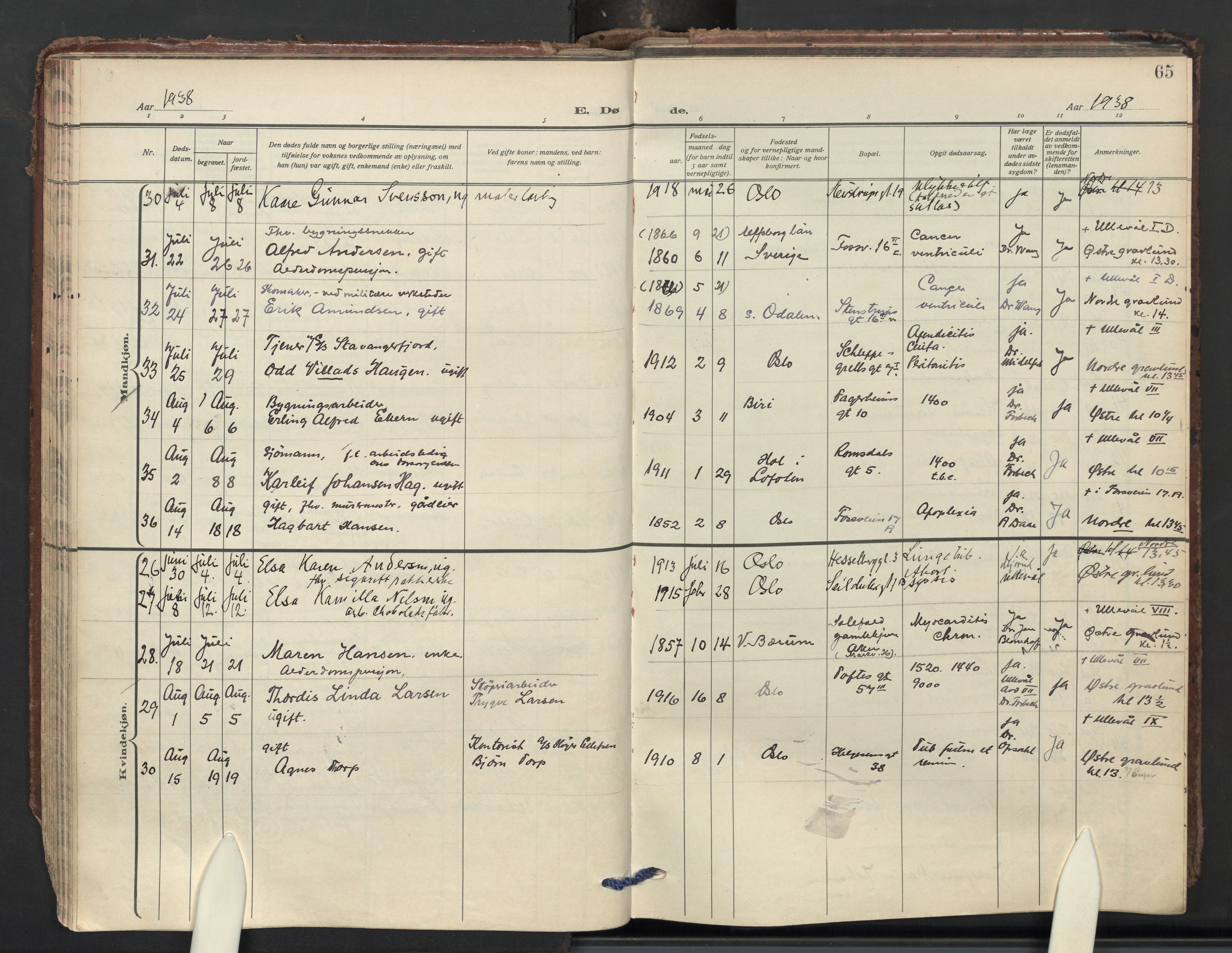Paulus prestekontor Kirkebøker, AV/SAO-A-10871/F/Fa/L0029: Ministerialbok nr. 29, 1932-1954, s. 65
