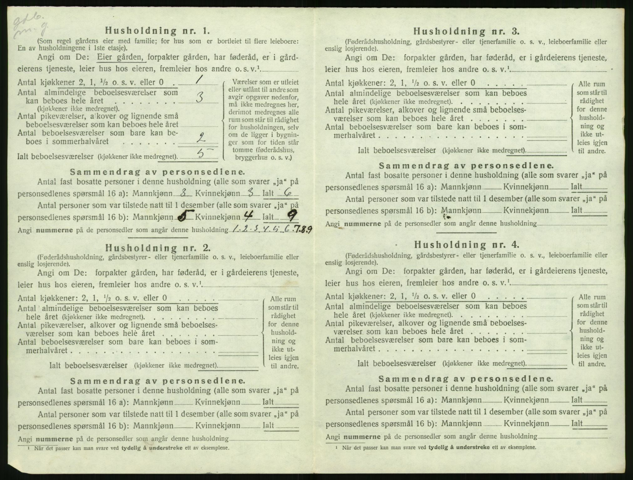 SAT, Folketelling 1920 for 1519 Volda herred, 1920, s. 1045
