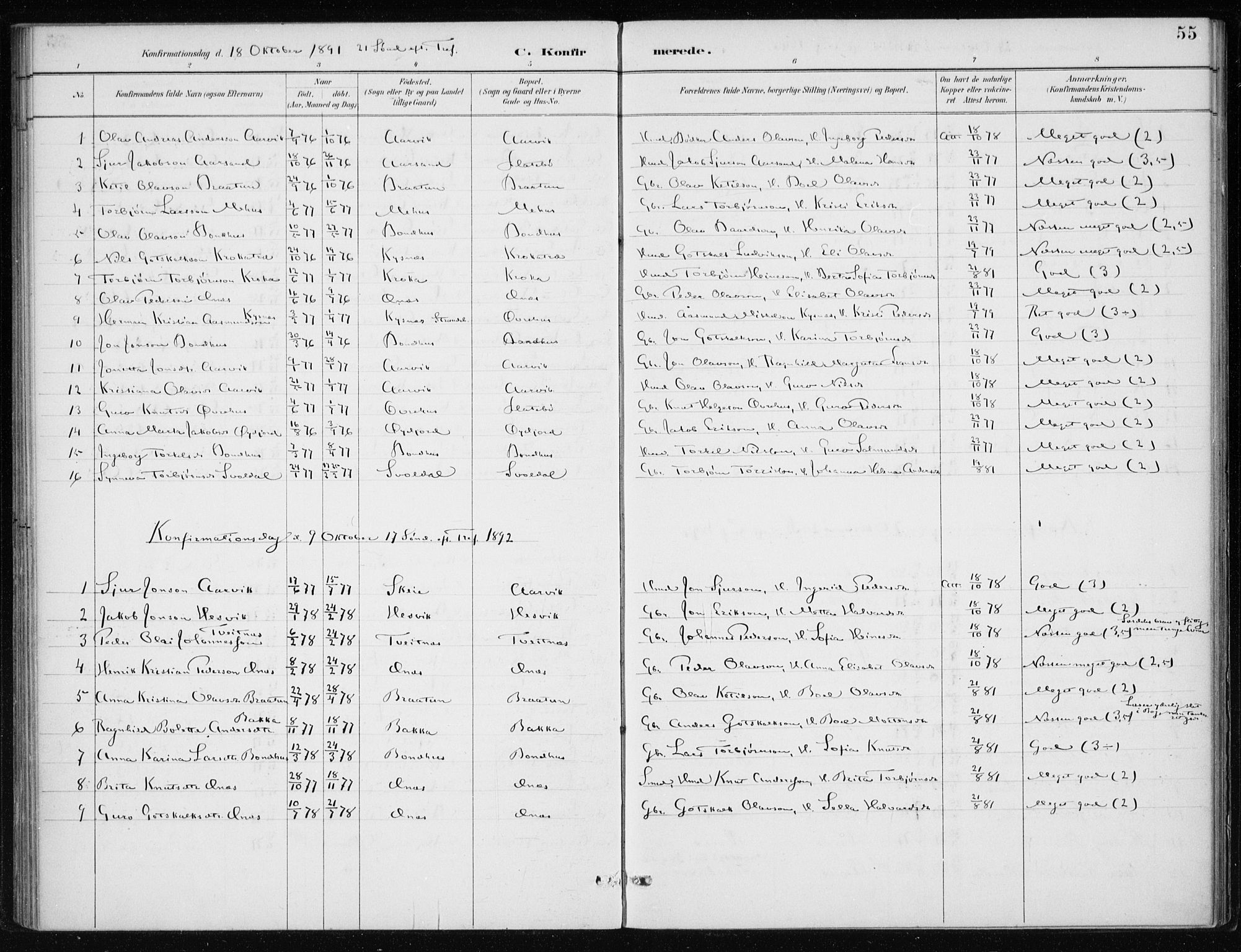 Kvinnherad sokneprestembete, AV/SAB-A-76401/H/Haa: Ministerialbok nr. F 1, 1887-1912, s. 55
