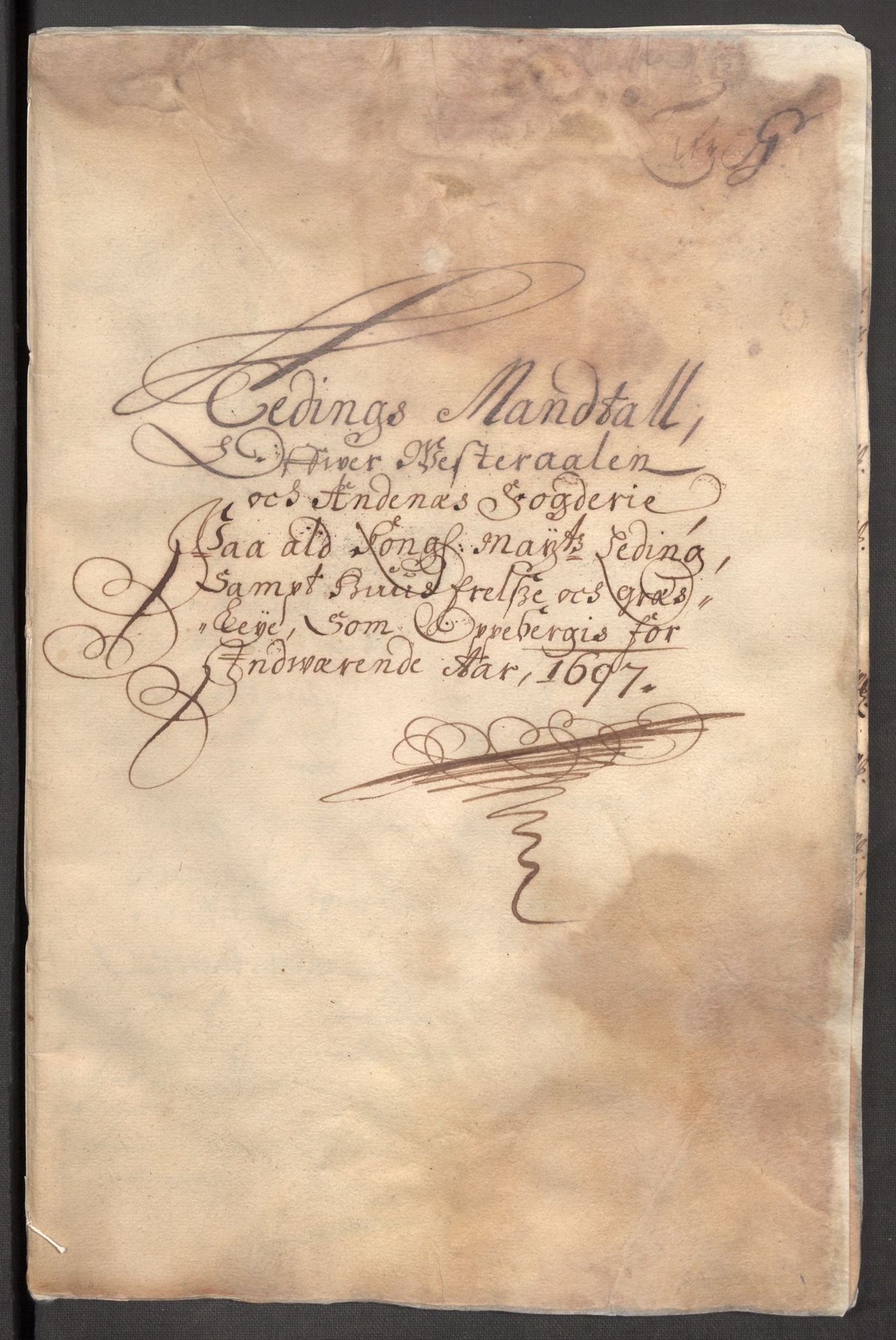 Rentekammeret inntil 1814, Reviderte regnskaper, Fogderegnskap, RA/EA-4092/R67/L4678: Fogderegnskap Vesterålen, Andenes og Lofoten, 1696-1708, s. 161