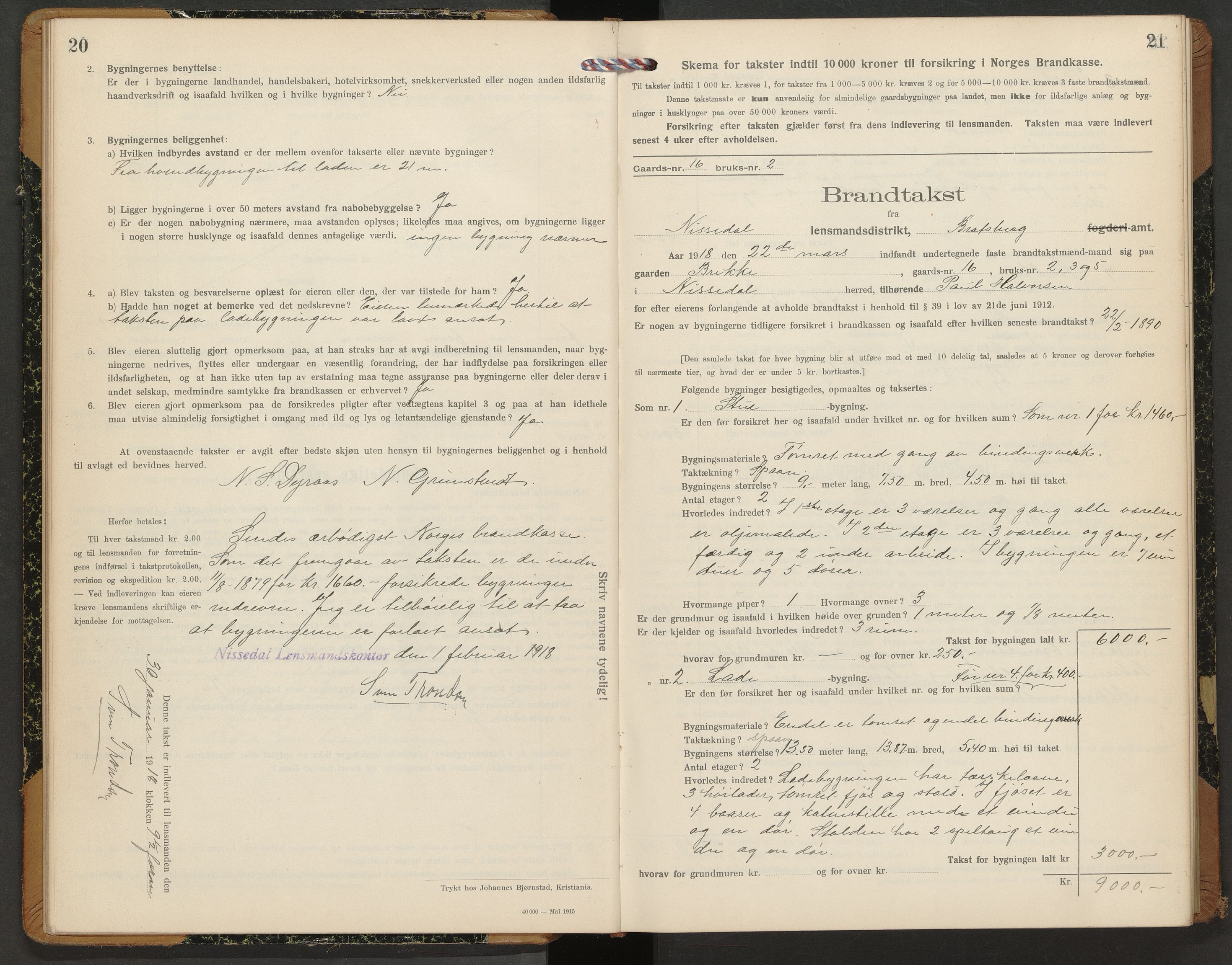 Nissedal lensmannskontor, AV/SAKO-A-565/Y/Yd/Ydb/L0003: Skjematakstprotokoll, 1917-1929