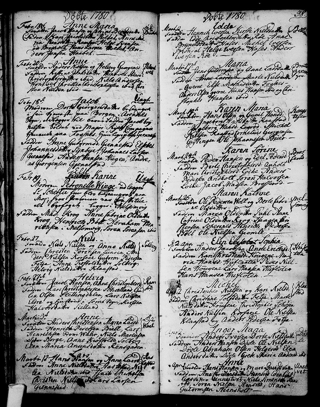 Stokke kirkebøker, SAKO/A-320/F/Fa/L0003: Ministerialbok nr. I 3, 1771-1803, s. 38