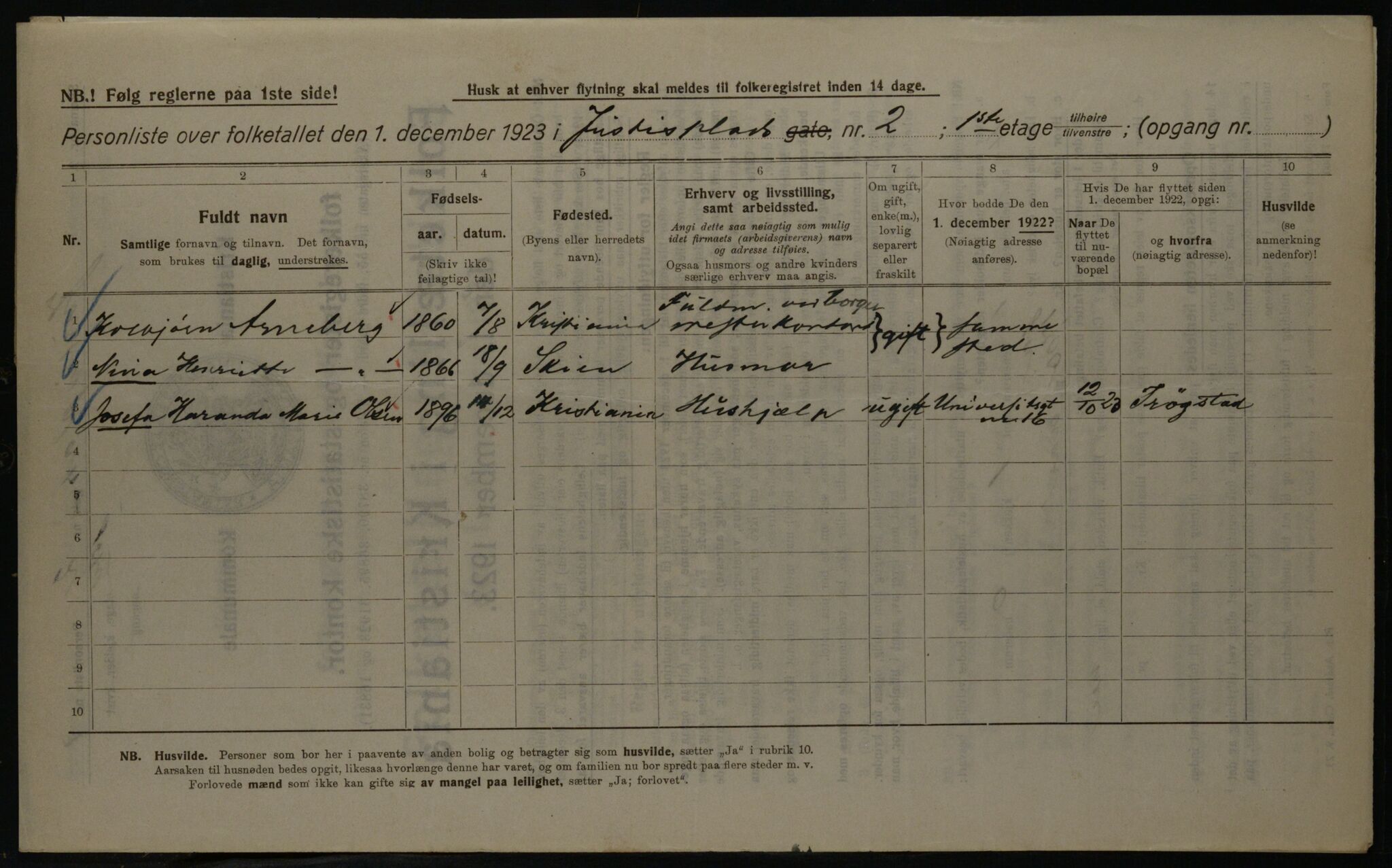 OBA, Kommunal folketelling 1.12.1923 for Kristiania, 1923, s. 53568