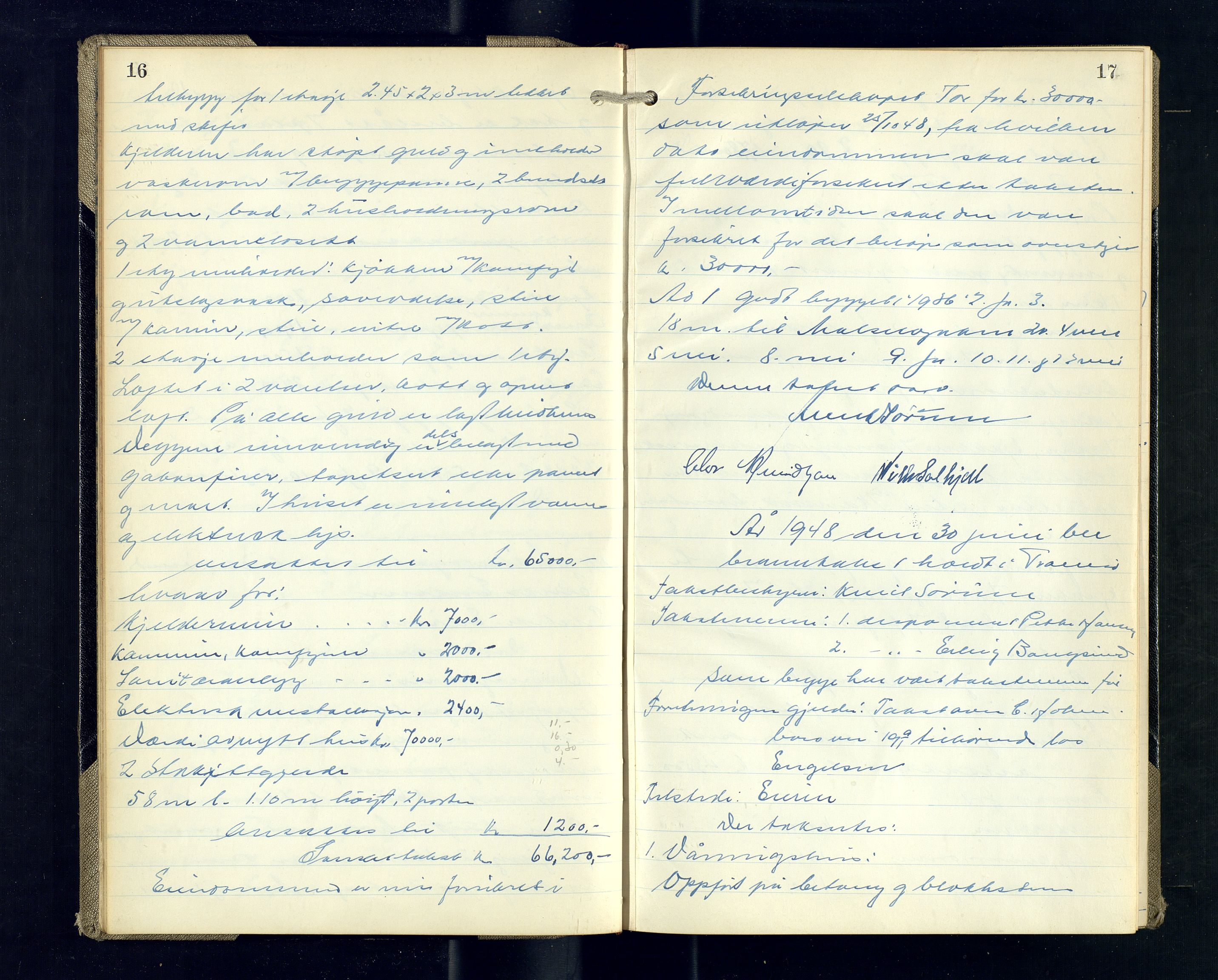 Tromsø byfogd/byrett, AV/SATØ-SATØ-0063/1/Oc/Ocb/Ocba/L0015: Branntakstprotokoll, 1948-1950, s. 16-17