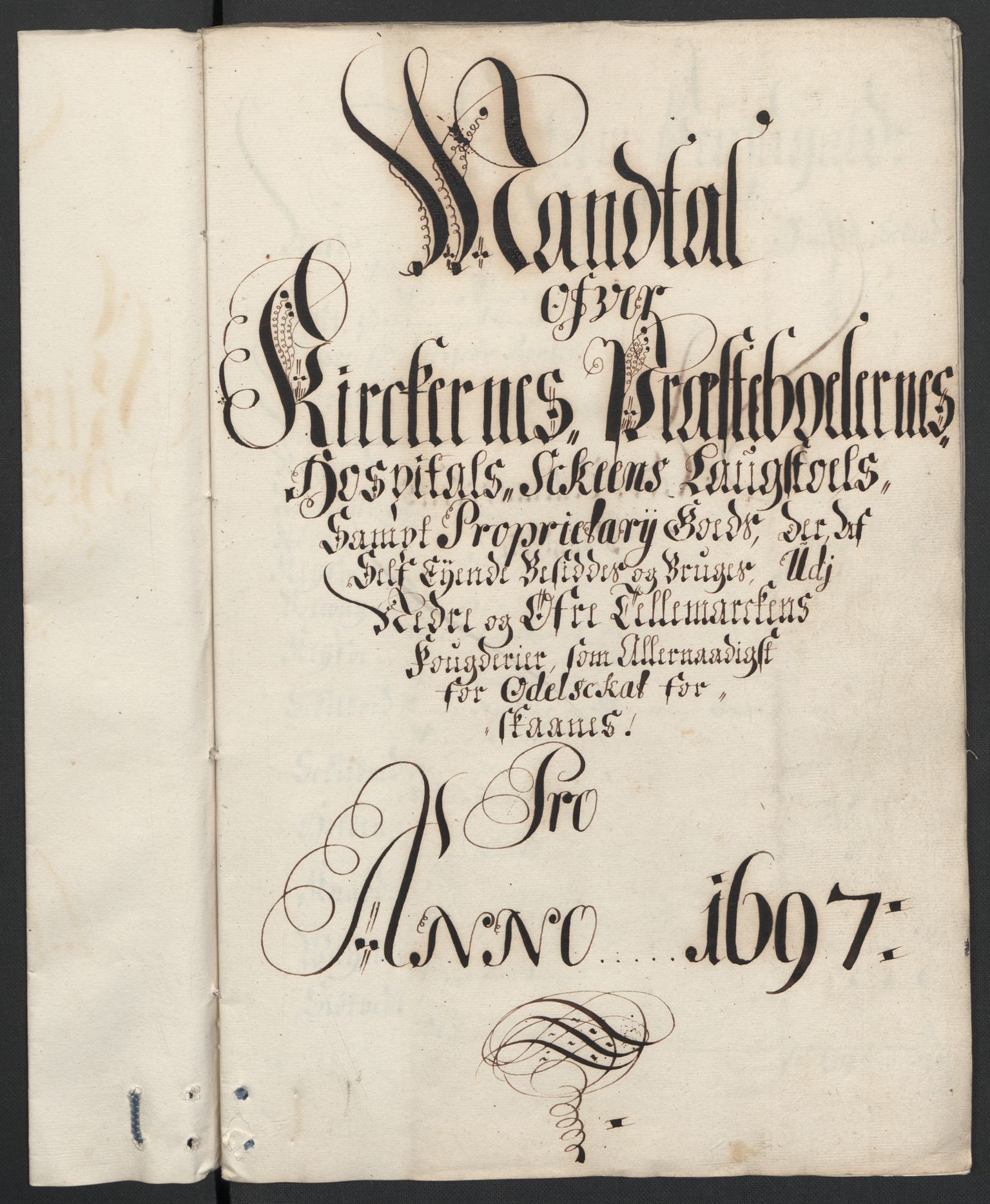 Rentekammeret inntil 1814, Reviderte regnskaper, Fogderegnskap, RA/EA-4092/R36/L2097: Fogderegnskap Øvre og Nedre Telemark og Bamble, 1697, s. 182