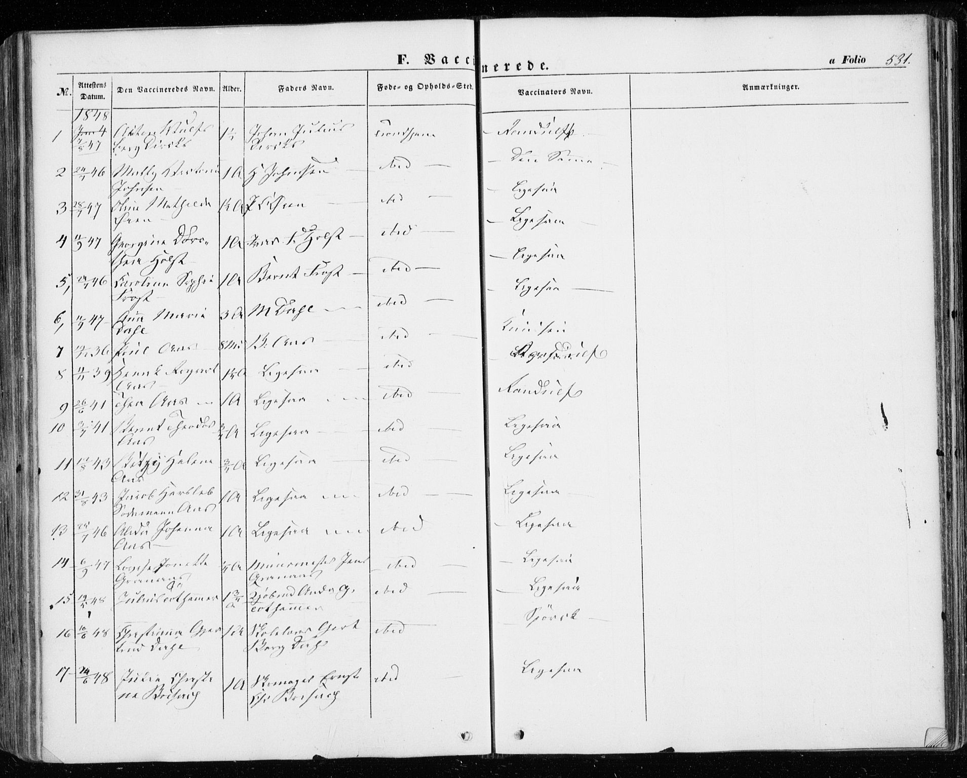 Ministerialprotokoller, klokkerbøker og fødselsregistre - Sør-Trøndelag, AV/SAT-A-1456/601/L0051: Ministerialbok nr. 601A19, 1848-1857, s. 531