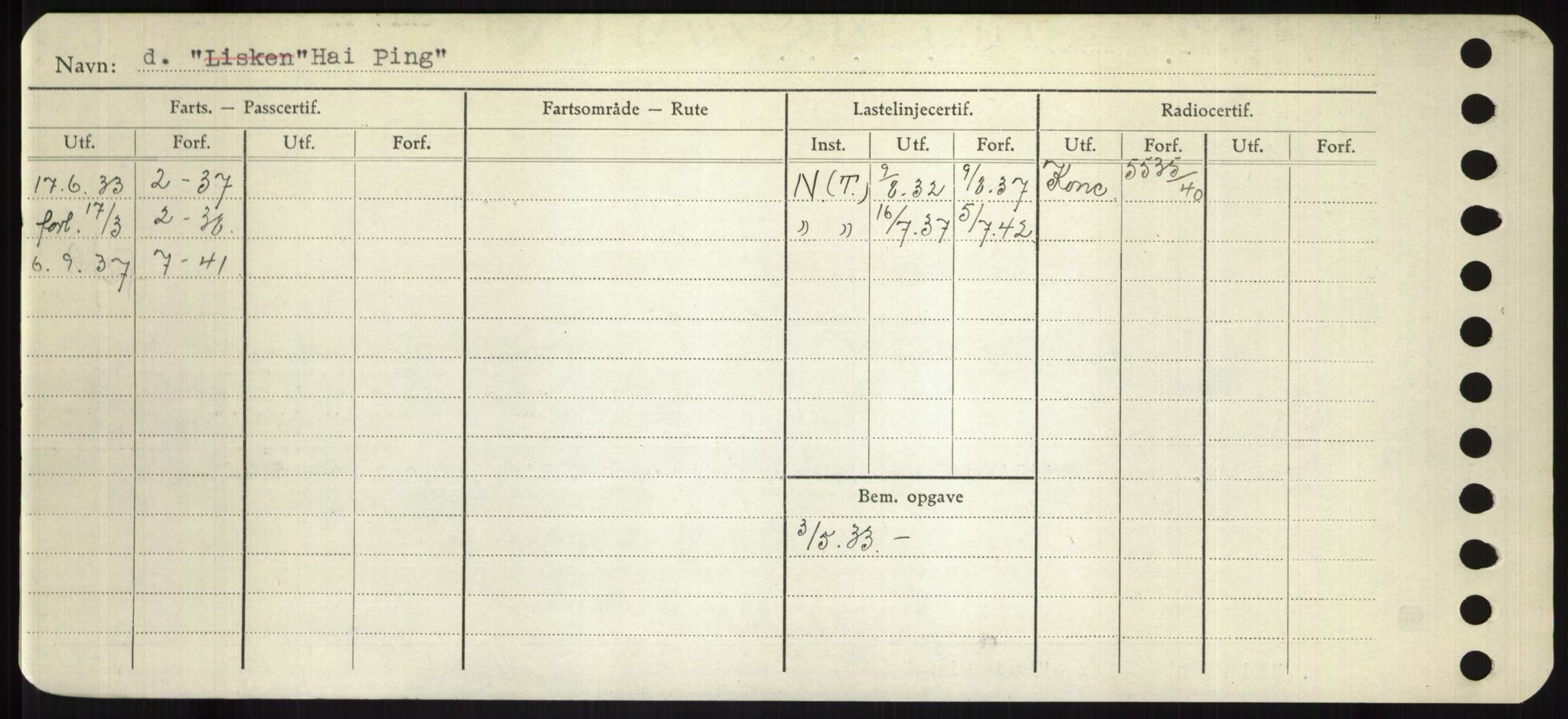 Sjøfartsdirektoratet med forløpere, Skipsmålingen, RA/S-1627/H/Hd/L0014: Fartøy, H-Havl, s. 98