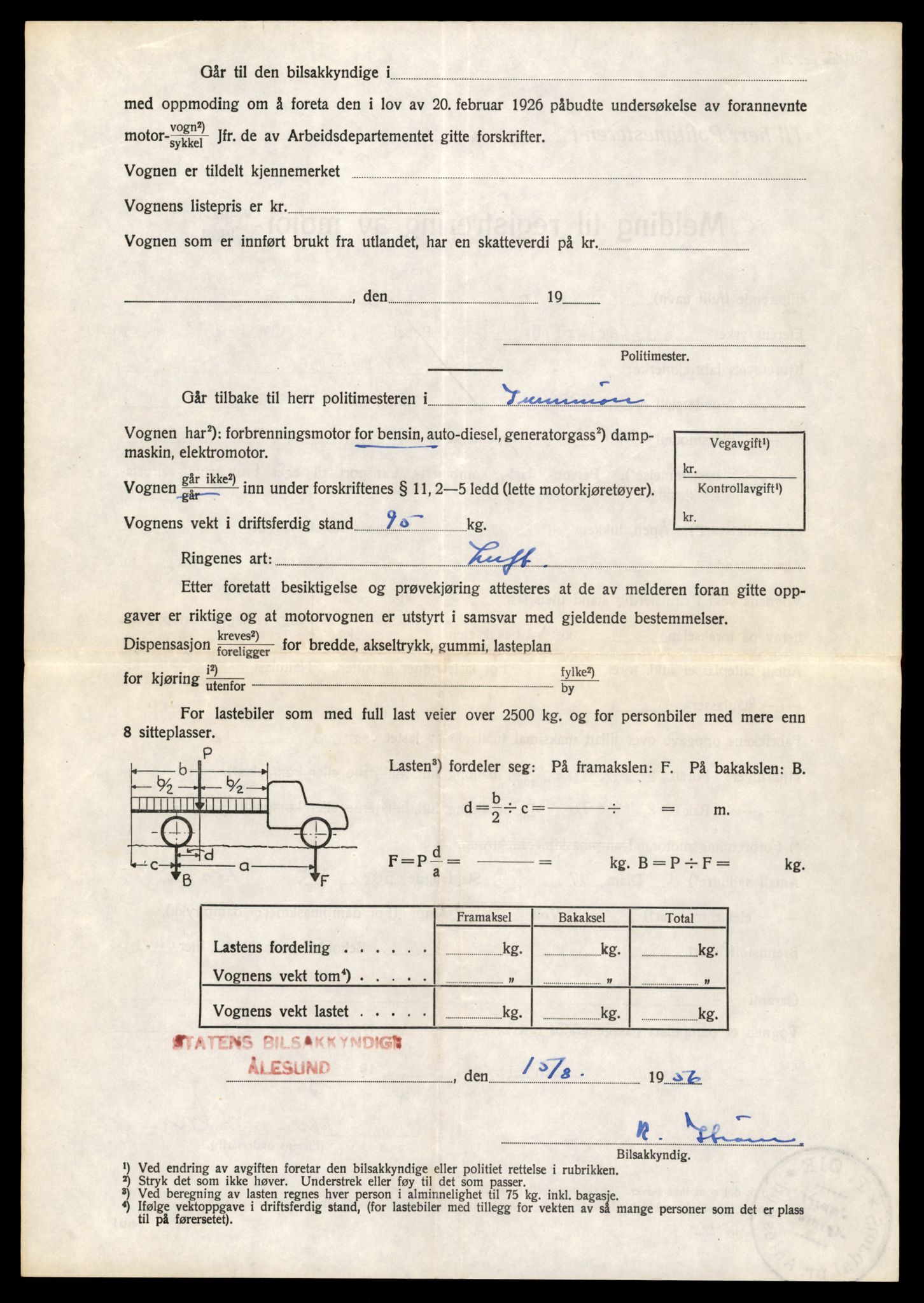 Møre og Romsdal vegkontor - Ålesund trafikkstasjon, AV/SAT-A-4099/F/Fe/L0040: Registreringskort for kjøretøy T 13531 - T 13709, 1927-1998, s. 294
