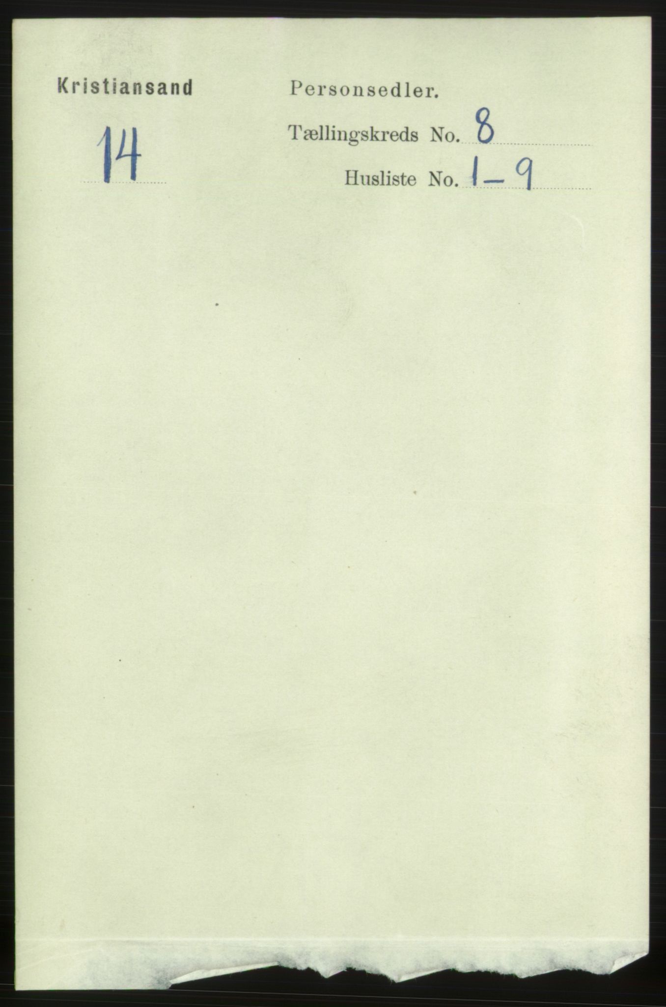 RA, Folketelling 1891 for 1001 Kristiansand kjøpstad, 1891, s. 4787