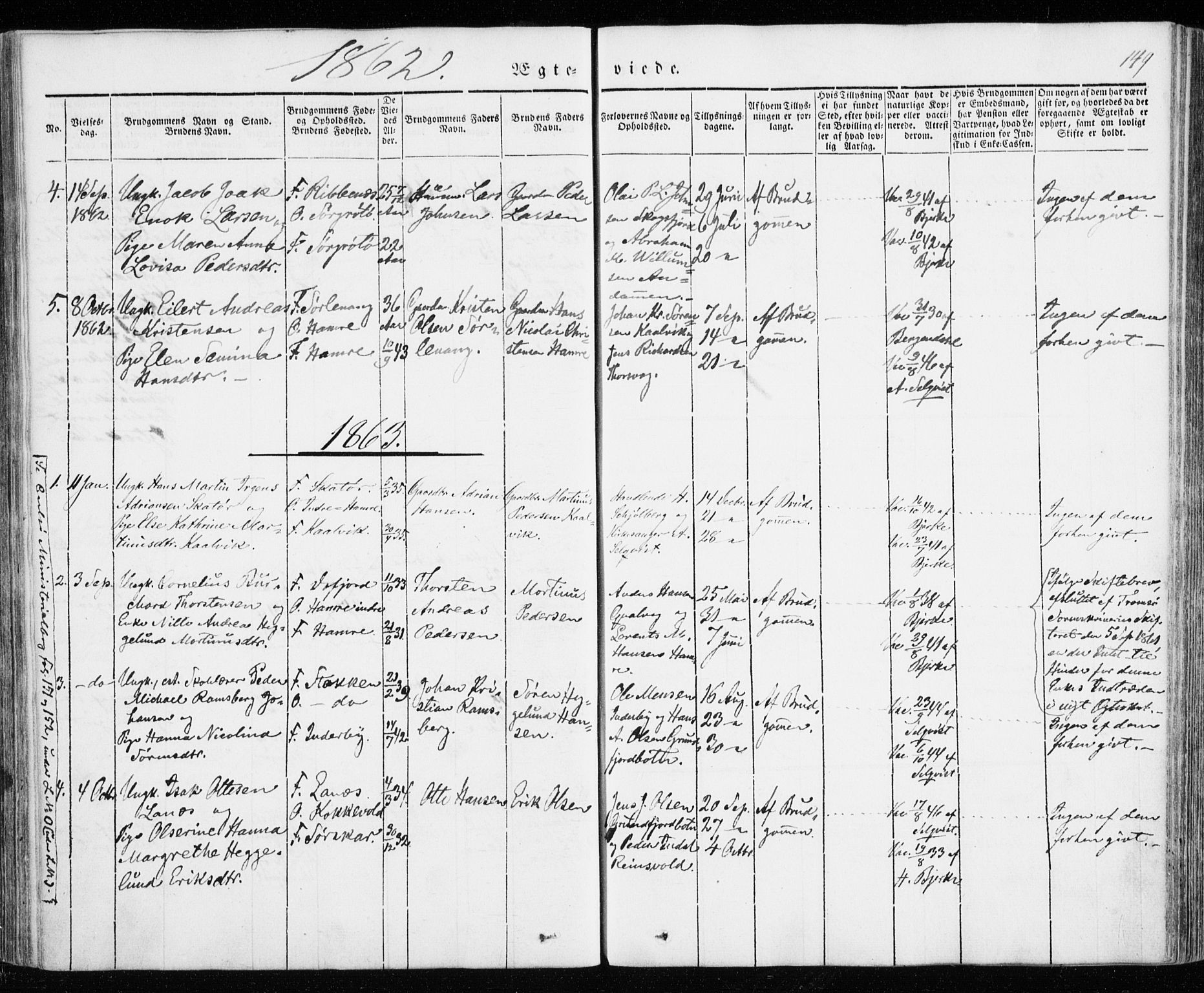 Karlsøy sokneprestembete, AV/SATØ-S-1299/H/Ha/Haa/L0009kirke: Ministerialbok nr. 9, 1838-1867, s. 149