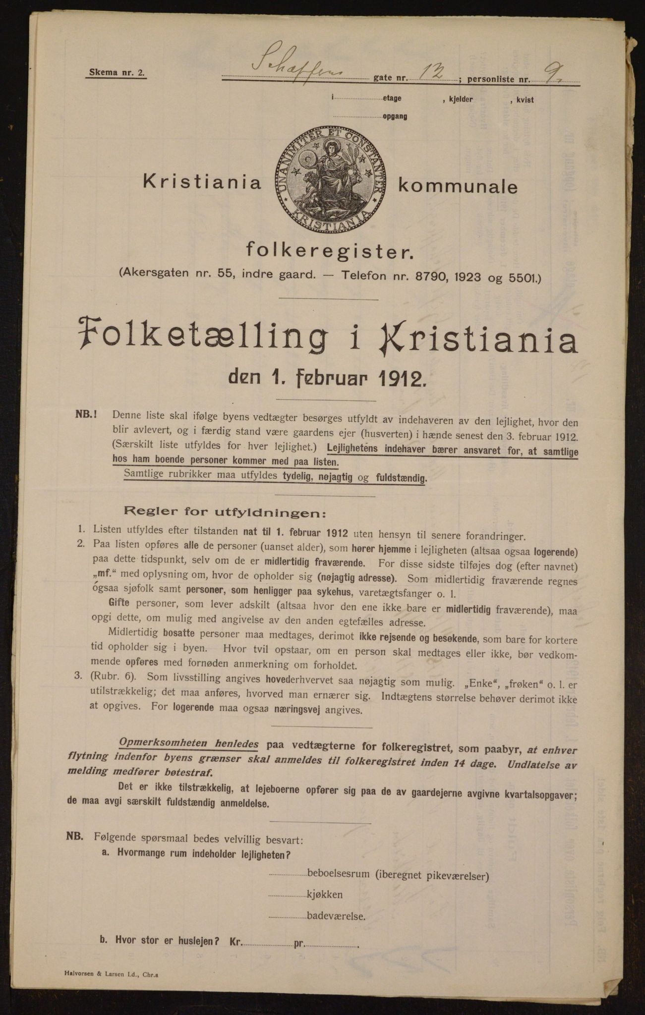 OBA, Kommunal folketelling 1.2.1912 for Kristiania, 1912, s. 93532