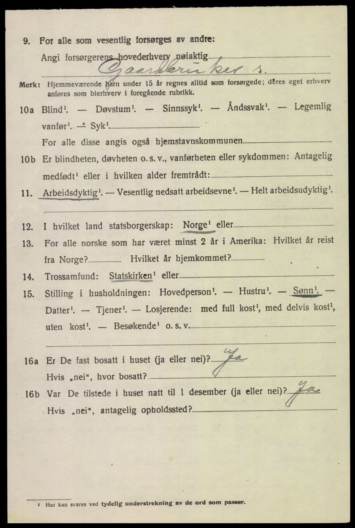 SAK, Folketelling 1920 for 1036 Fjotland herred, 1920, s. 2205