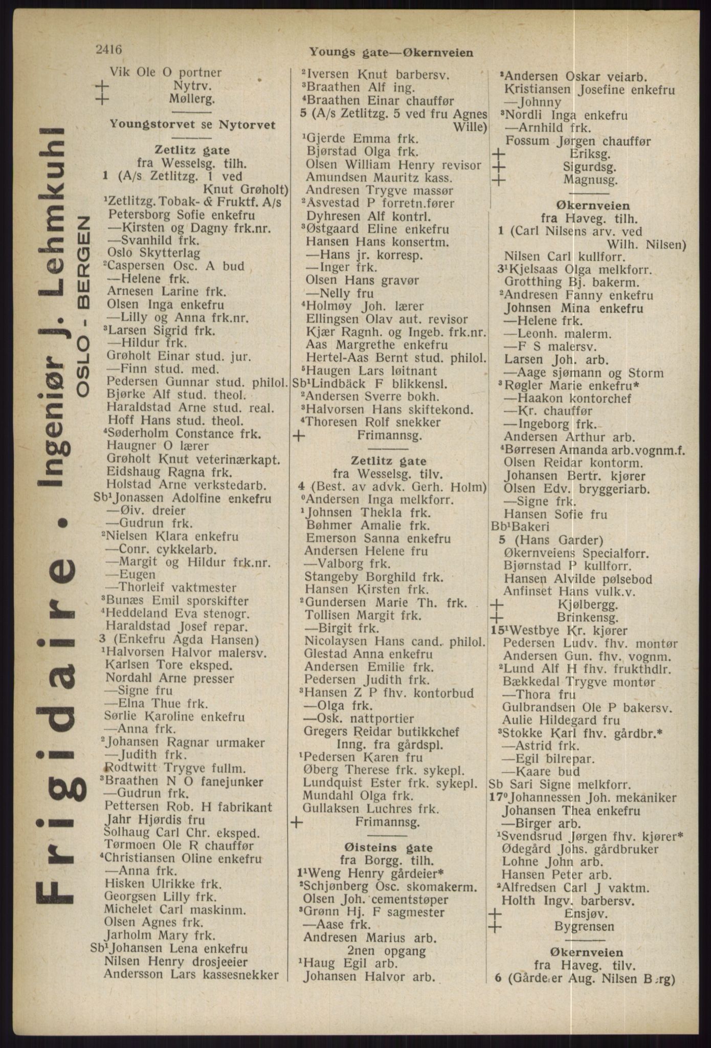 Kristiania/Oslo adressebok, PUBL/-, 1936, s. 2416